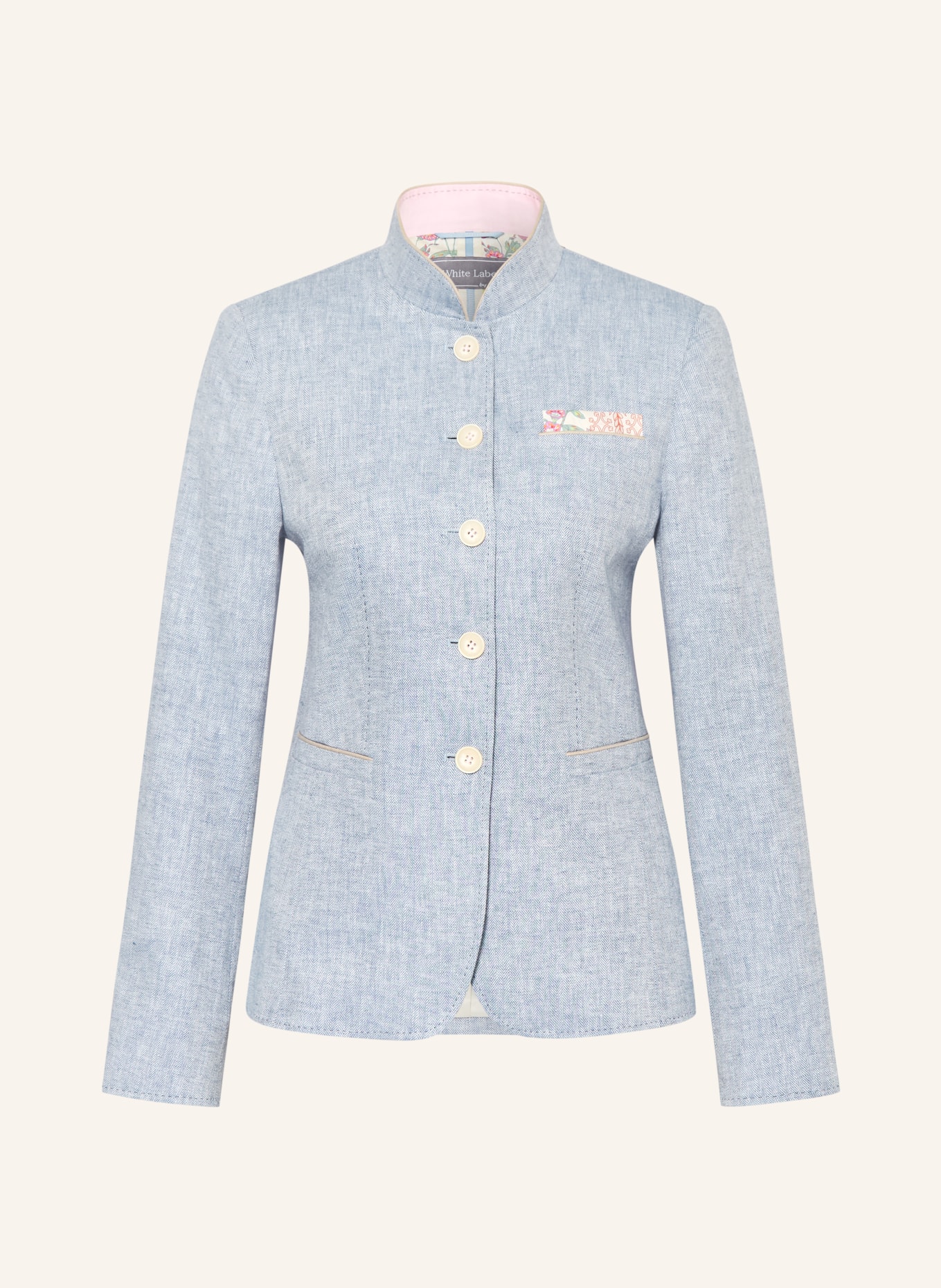 White Label Janker mit Leinen: HELLBLAU