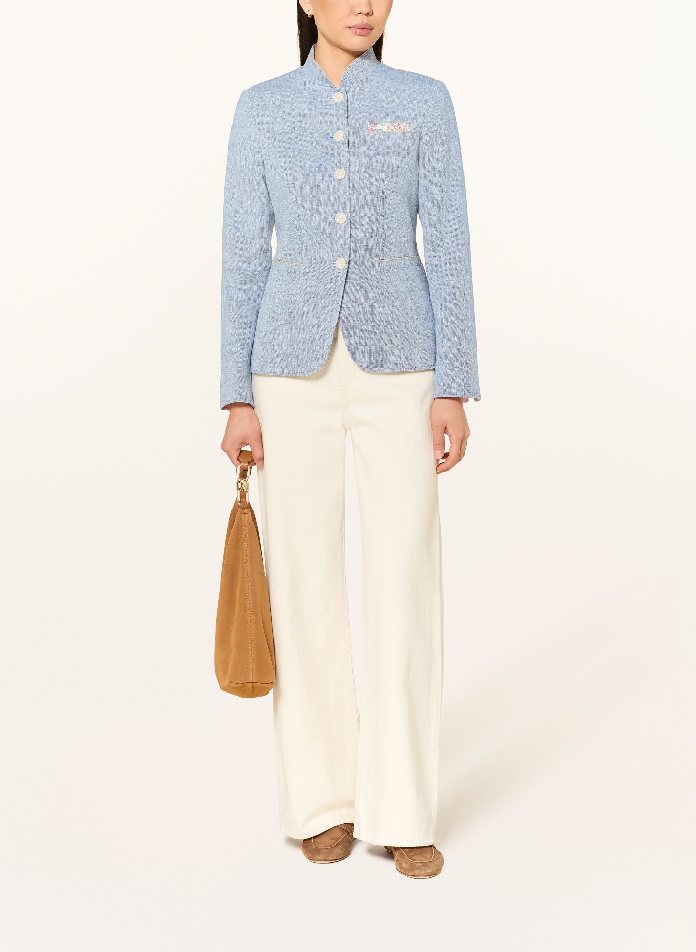 White Label Janker mit Leinen: HELLBLAU