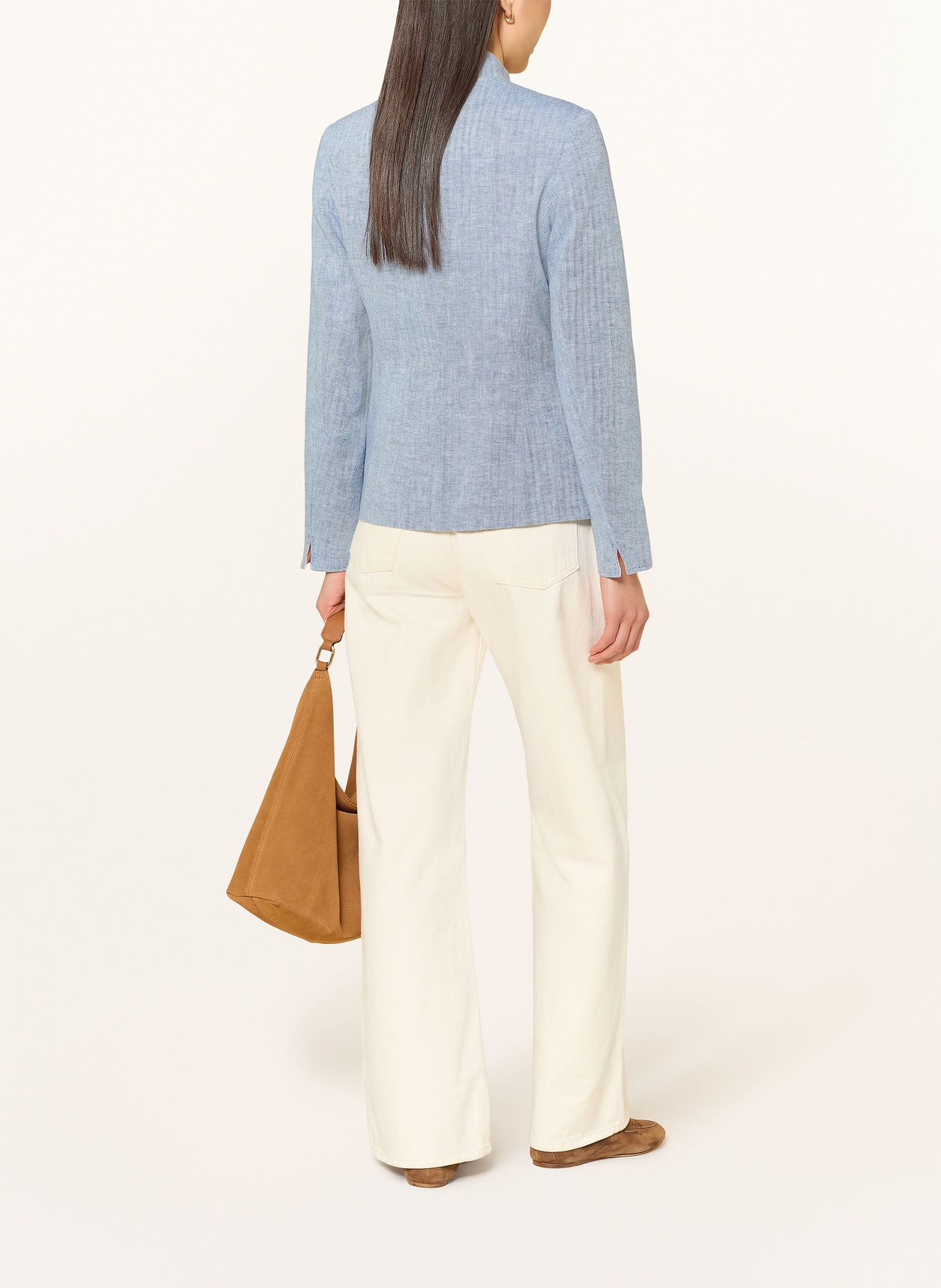 White Label Janker mit Leinen: HELLBLAU