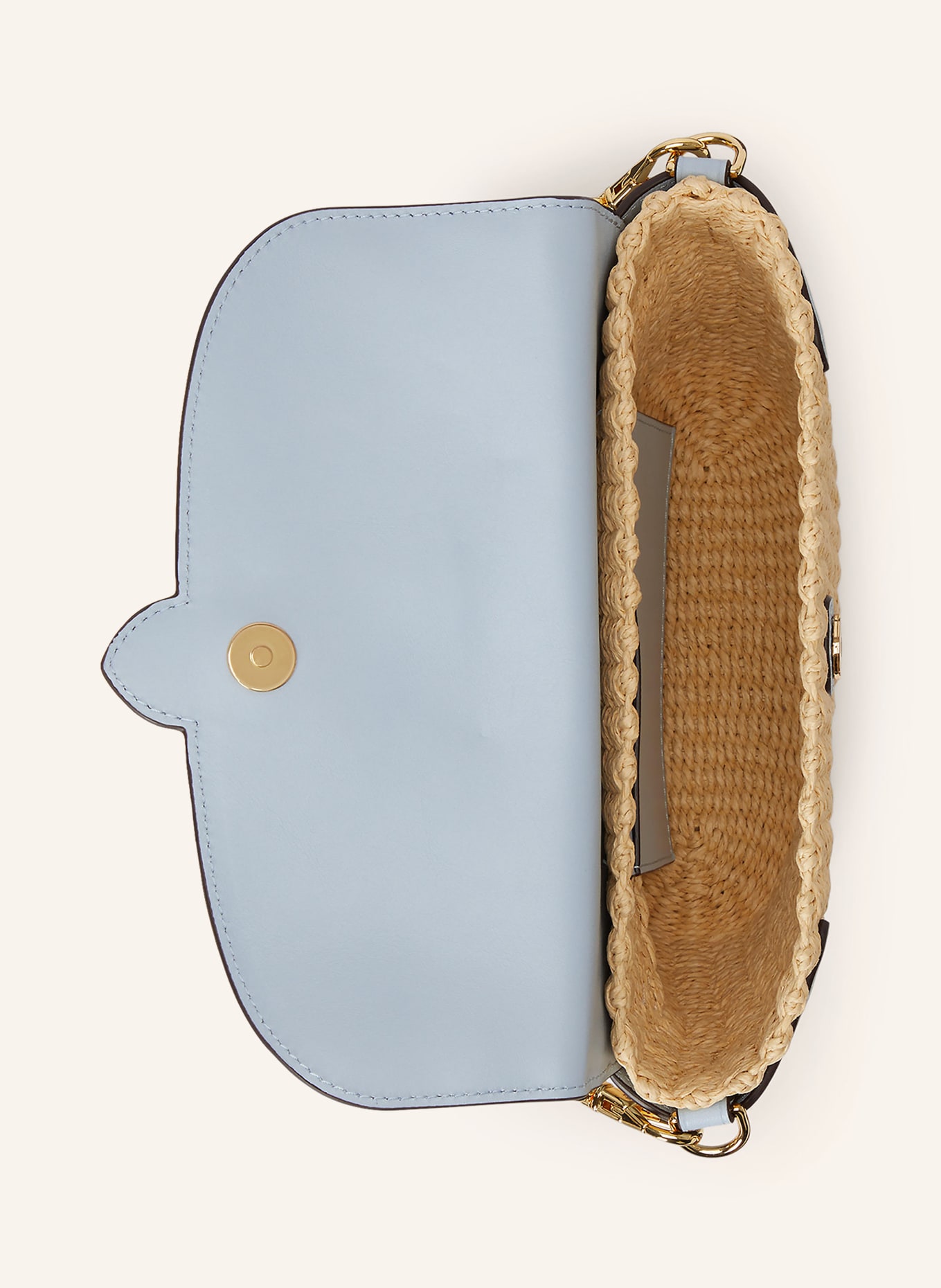 LAUREN RALPH LAUREN Umhängetasche LYNDEN SMALL: BEIGE / HELLBLAU