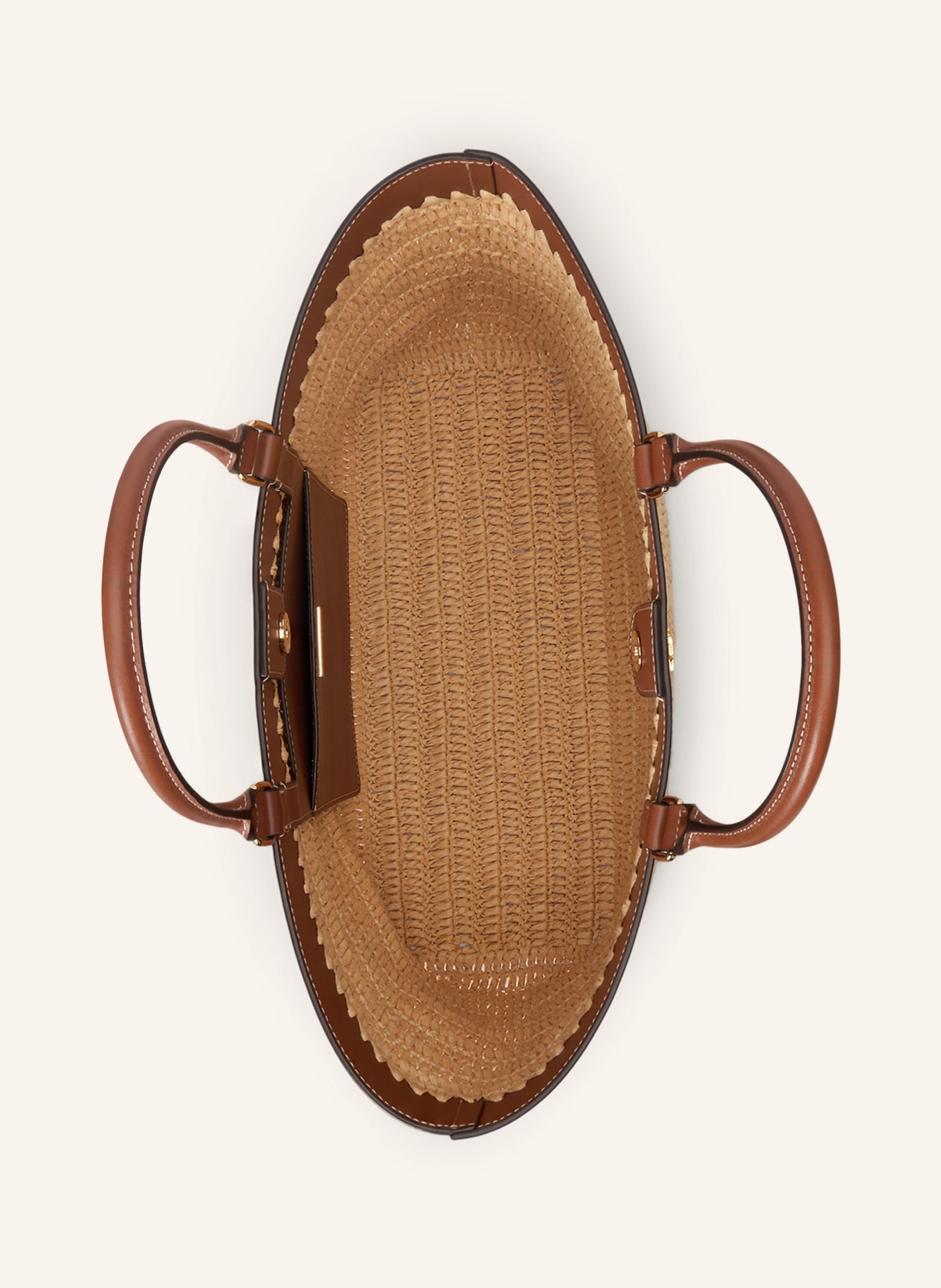 LAUREN RALPH LAUREN Torba na zakupy KYLA: JASNOBRĄZOWY / ZŁOTY / BRĄZOWY