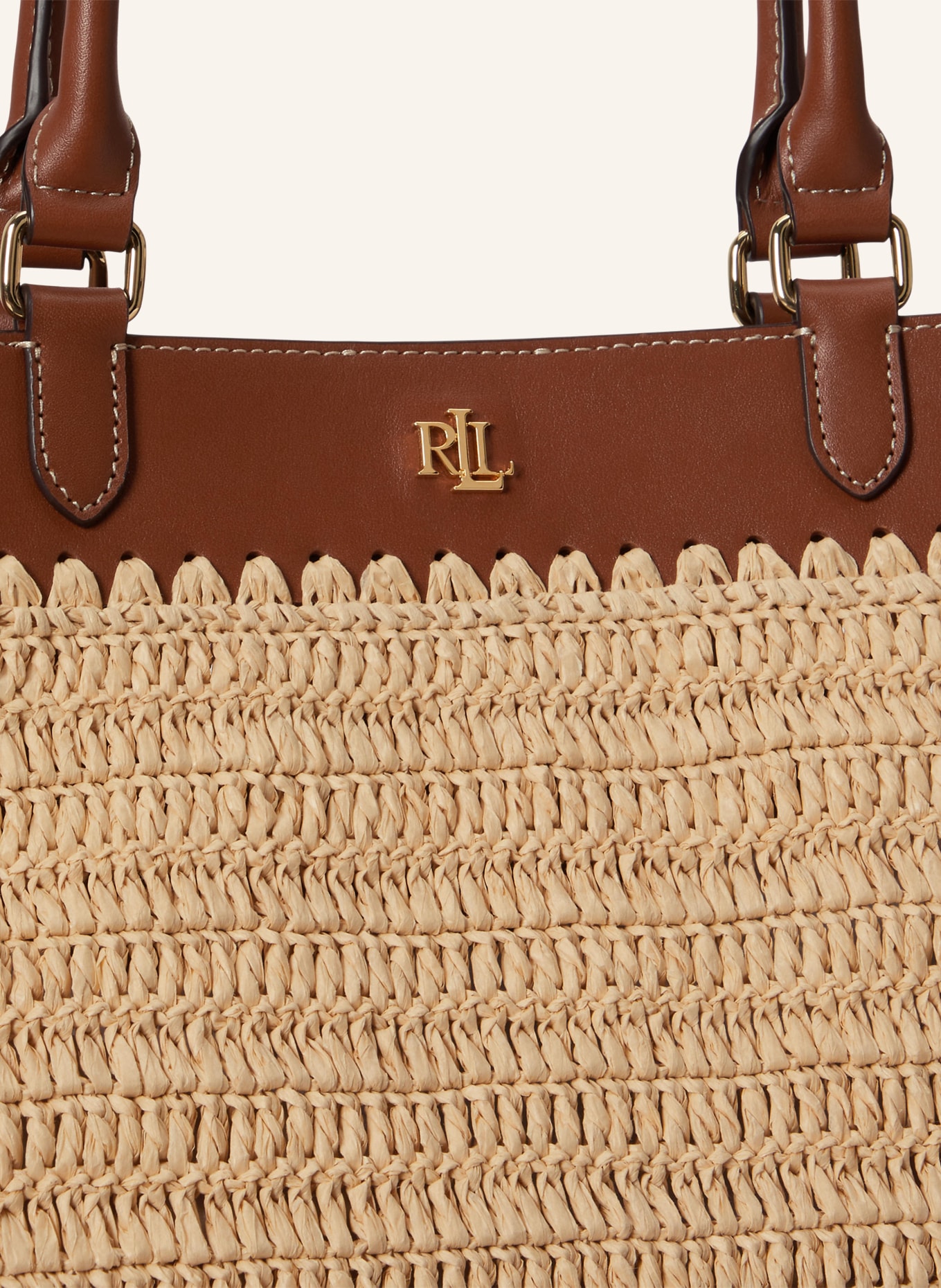 LAUREN RALPH LAUREN Torba na zakupy KYLA: JASNOBRĄZOWY / ZŁOTY / BRĄZOWY