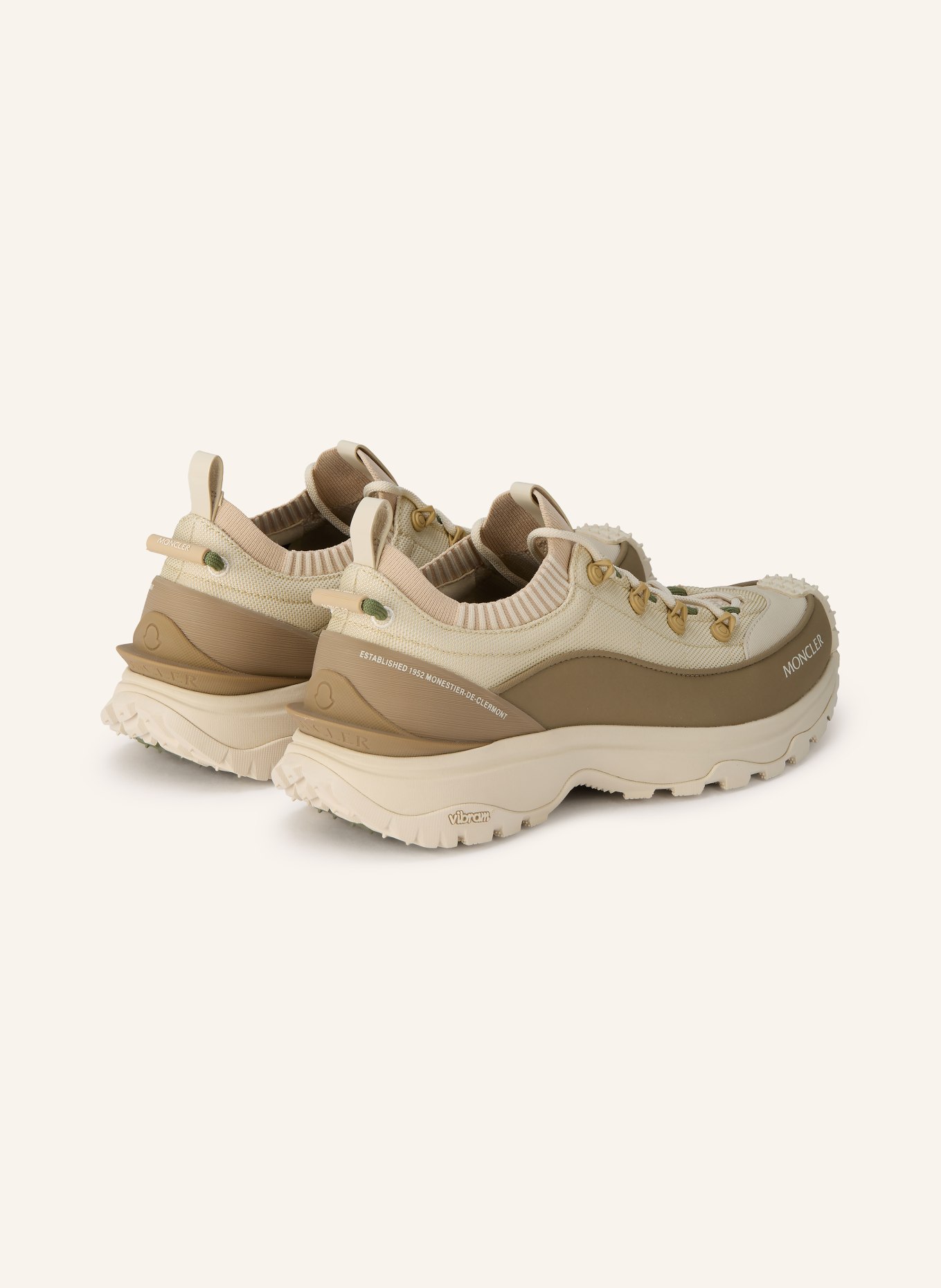 MONCLER Baskets TRAILGRIP LITE3: BEIGE / MARRON / VERT