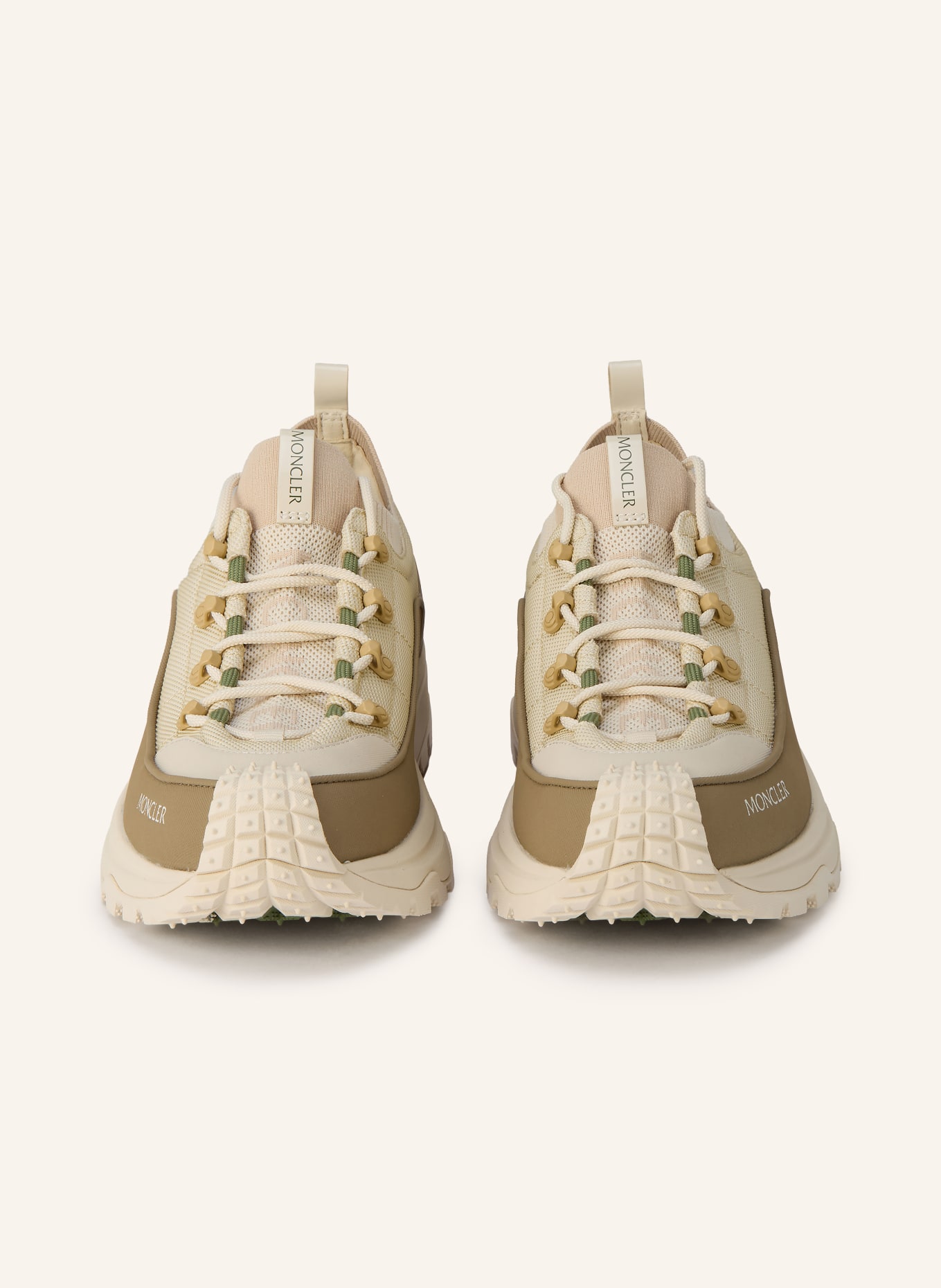 MONCLER Baskets TRAILGRIP LITE3: BEIGE / MARRON / VERT