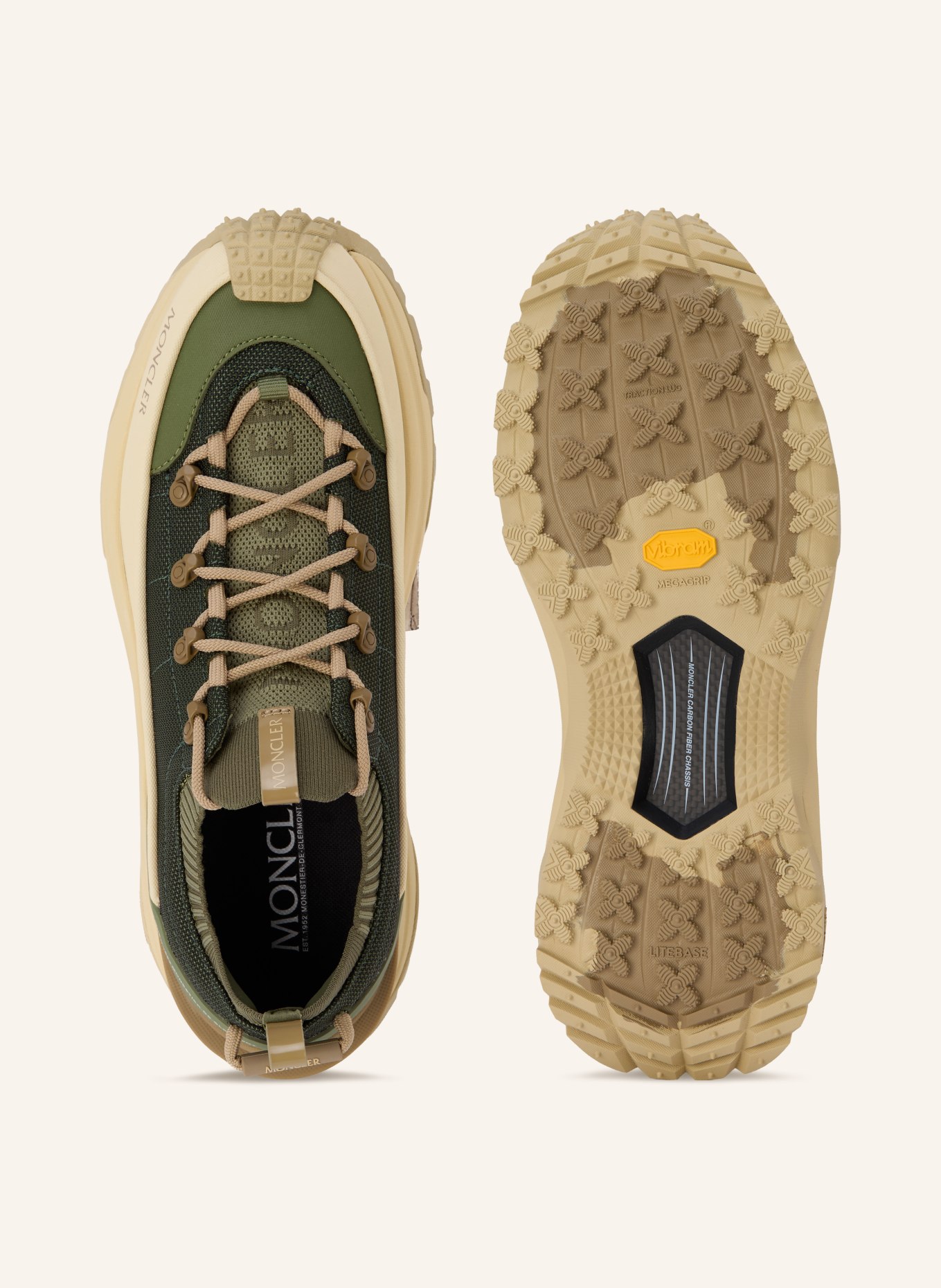 MONCLER Sneaker TRAILGRIP LITE3: DUNKELGRÜN / BEIGE