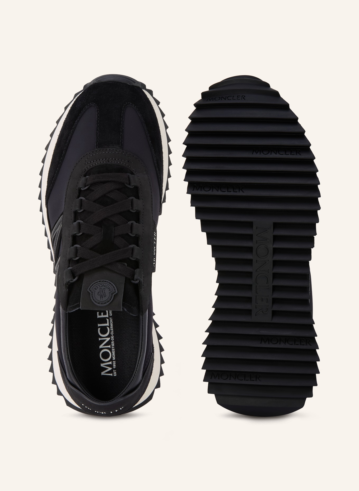 MONCLER Baskets PACEY: NOIR / BLANC