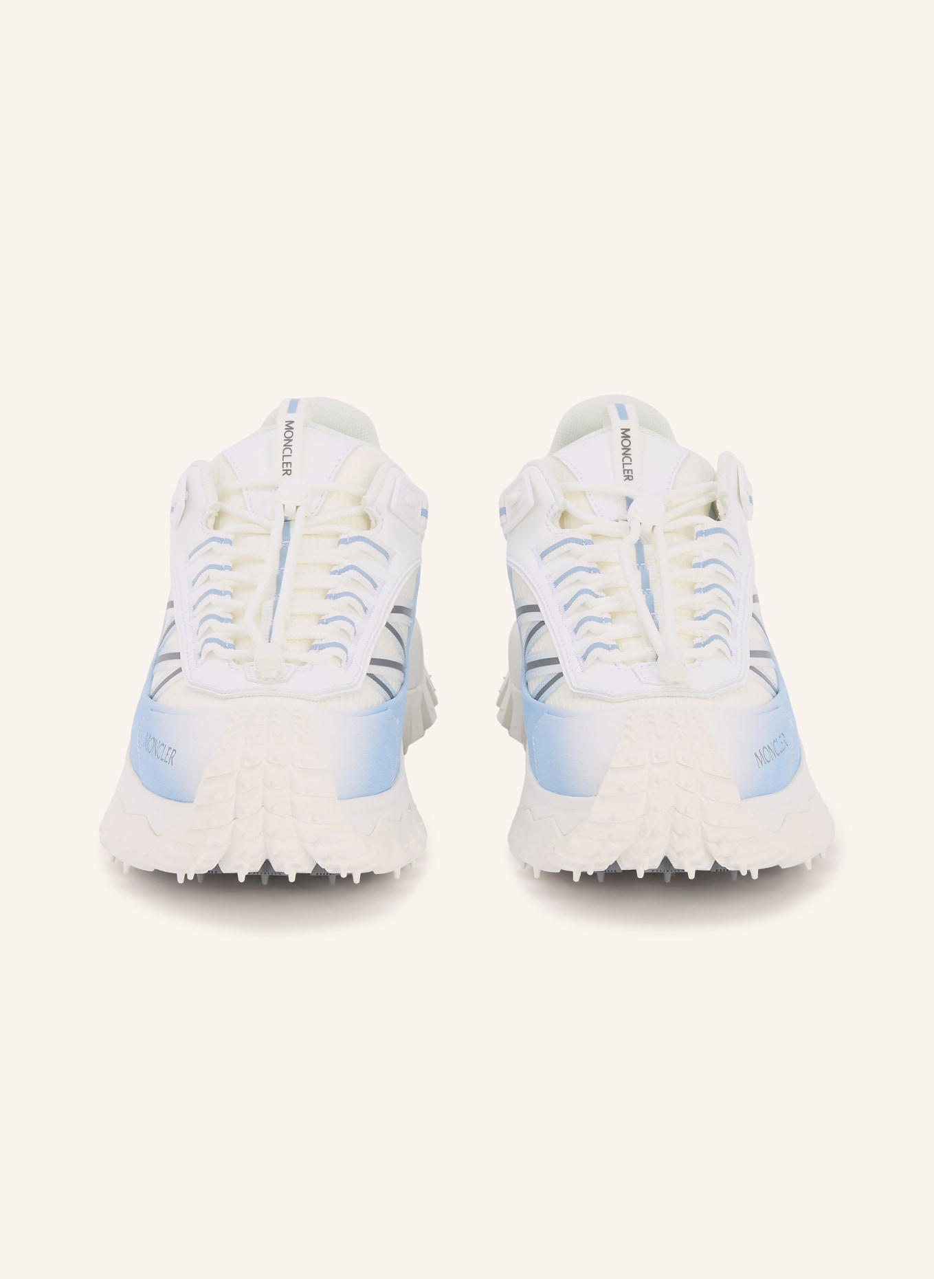 MONCLER TRAILGRIP sneaker: ECRU / LIGHT BLUE / DARK BLUE