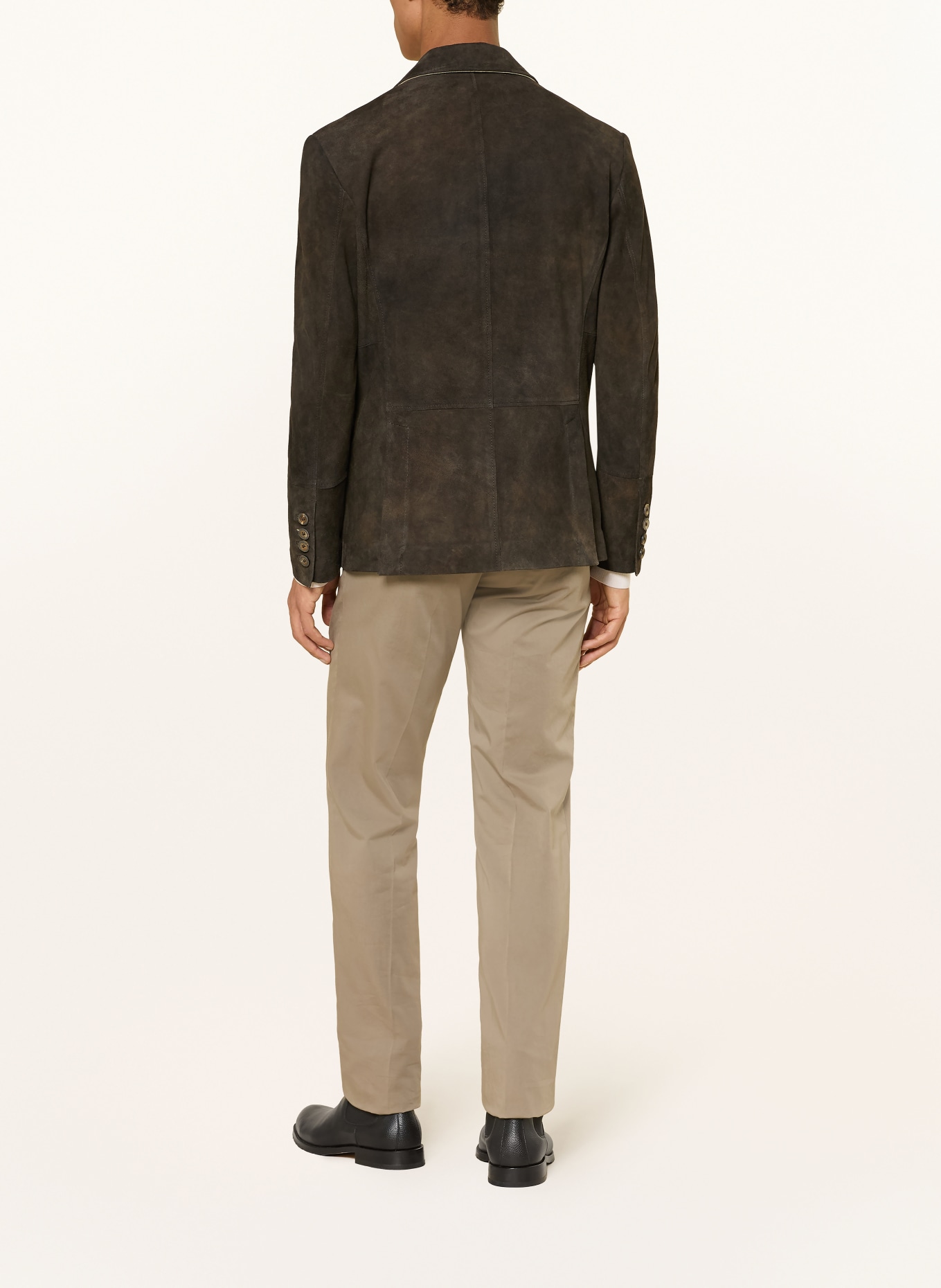 MEINDL Leren colbert MOUNTBATTAN Regular Fit: MARRON FONCÉ