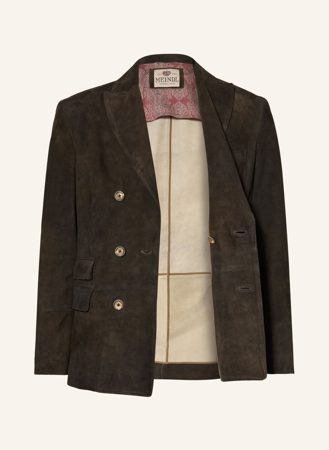 MEINDL Leren colbert MOUNTBATTAN Regular Fit: MARRON FONCÉ