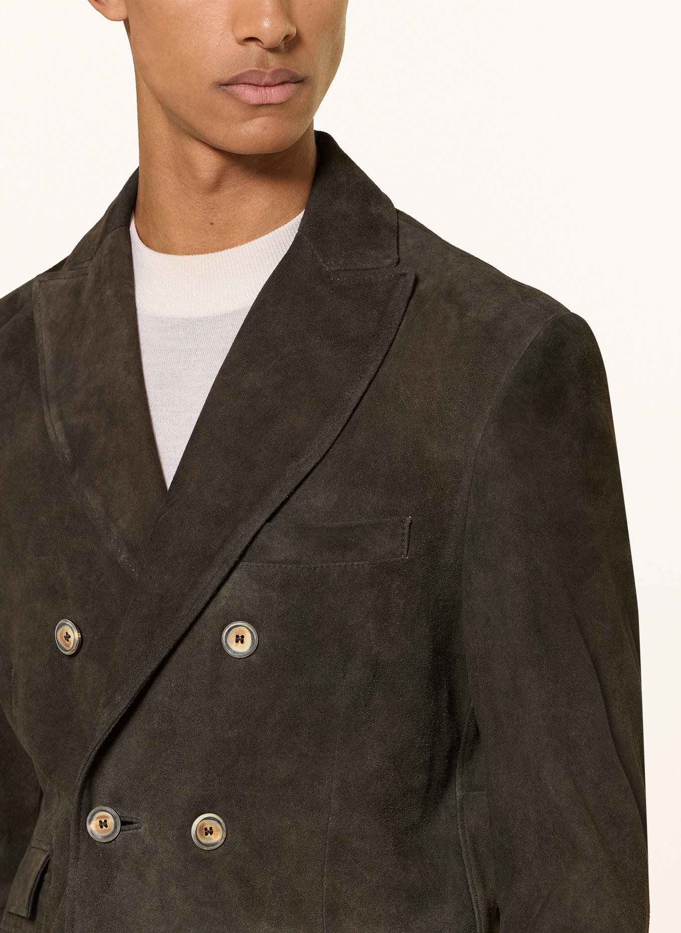 MEINDL Leren colbert MOUNTBATTAN Regular Fit: MARRON FONCÉ