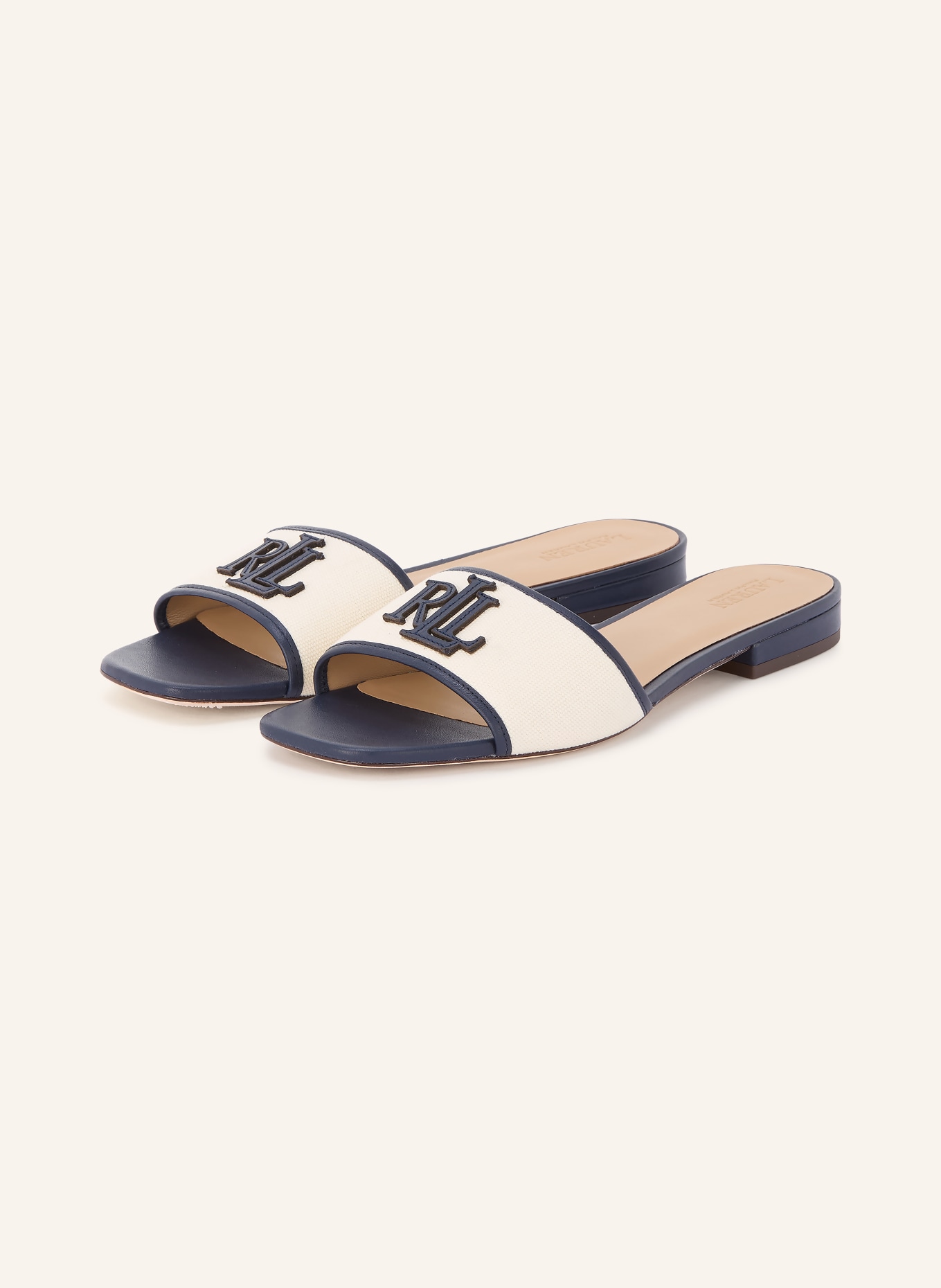 LAUREN RALPH LAUREN Mules EVERLEY: BLEU FONCÉ / CRÈME