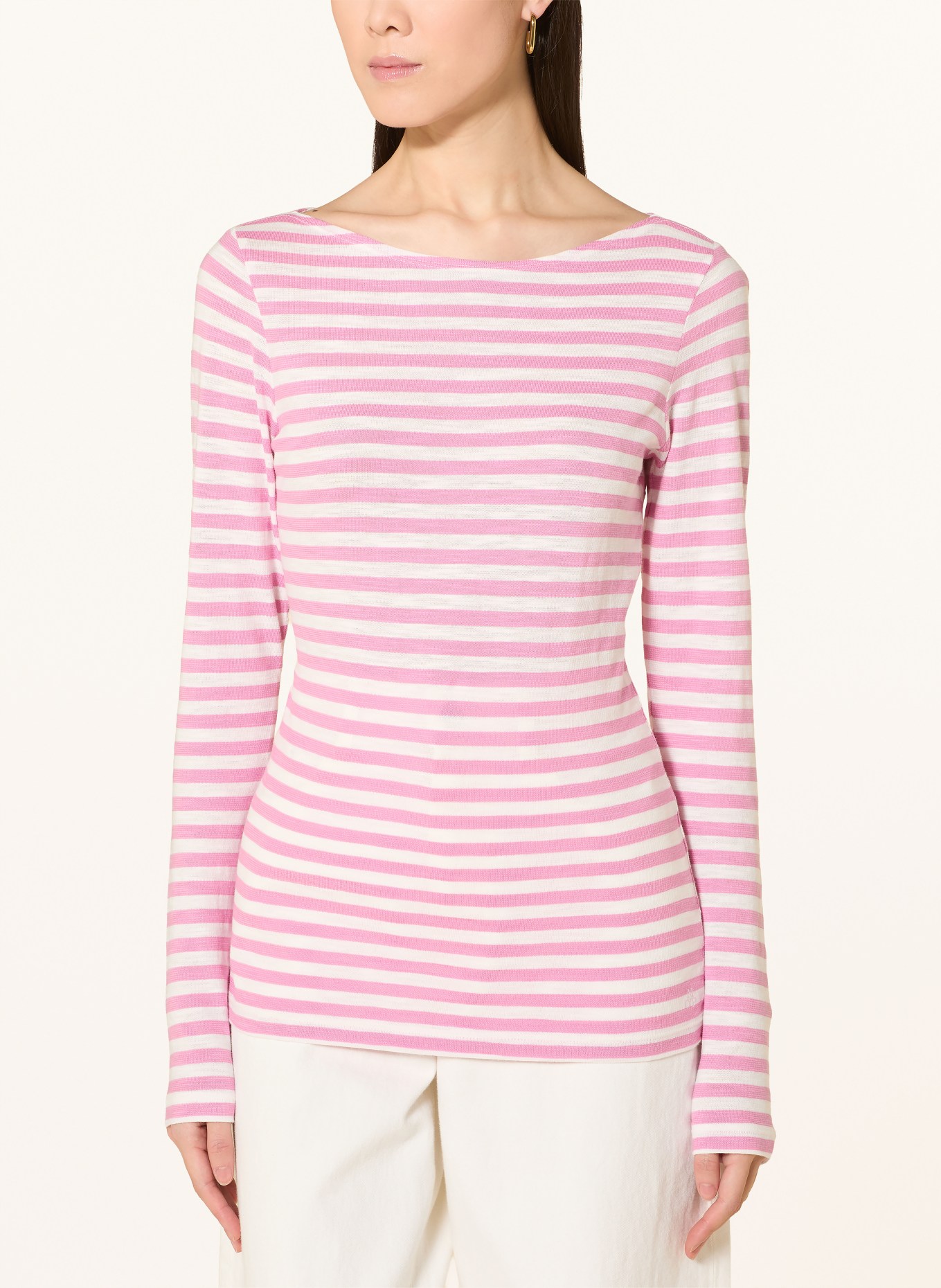 Marc O'Polo T-shirt à manches longues: ROSE / BLANC