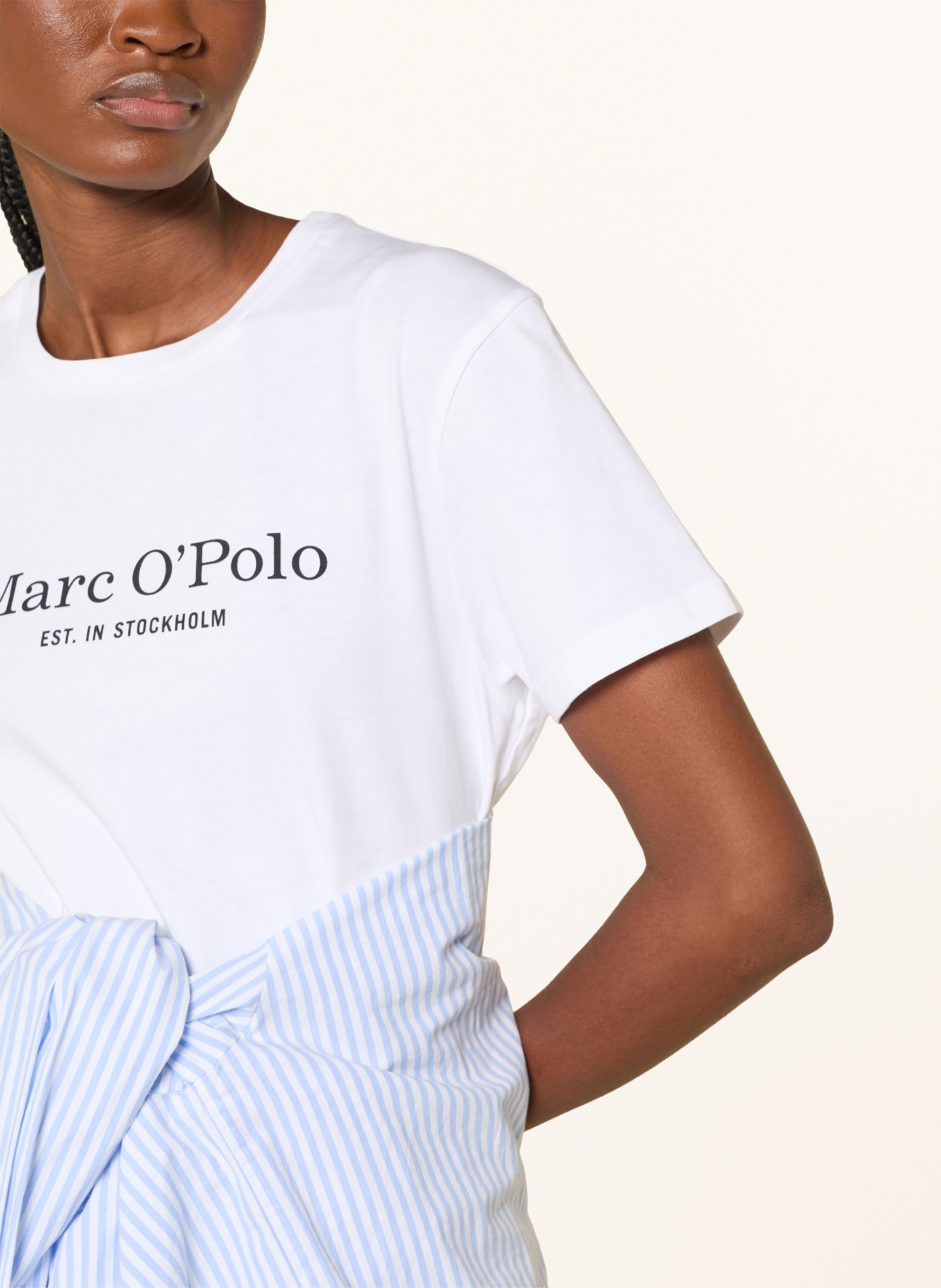 Marc O'Polo T-Shirt: WEISS / SCHWARZ