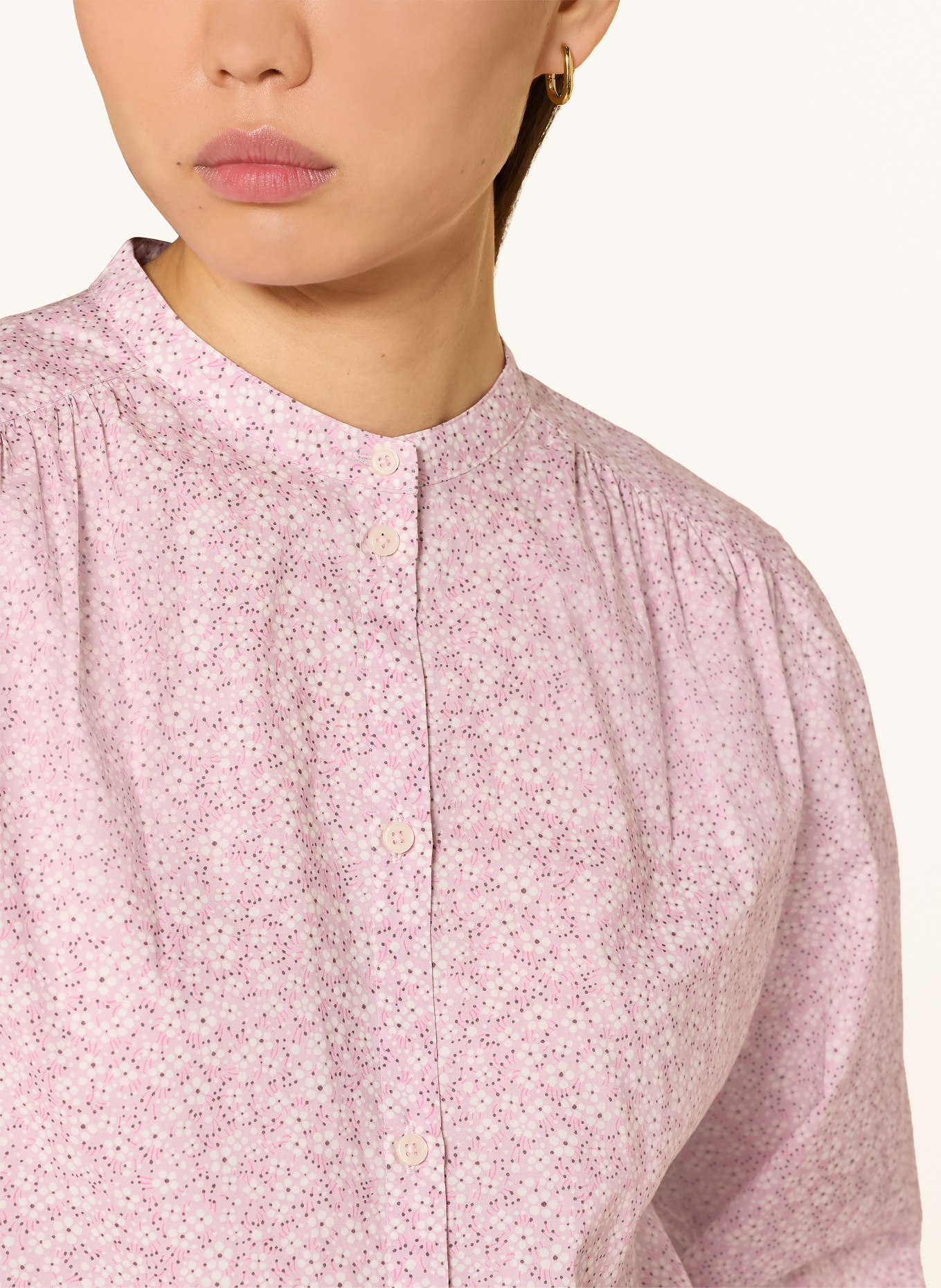 Marc O'Polo Bluse: ROSA / DUNKELGRAU / WEISS