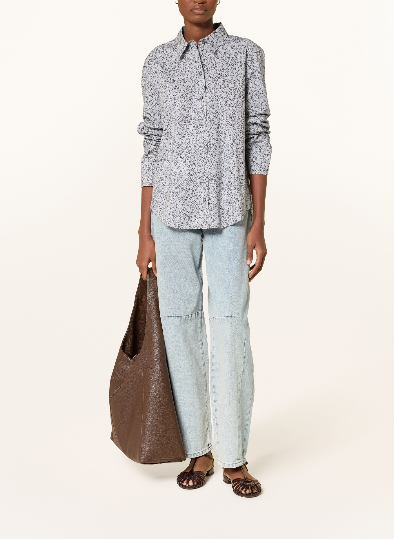 Marc O'Polo Hemdbluse: BLAUGRAU / DUNKELBLAU / WEISS