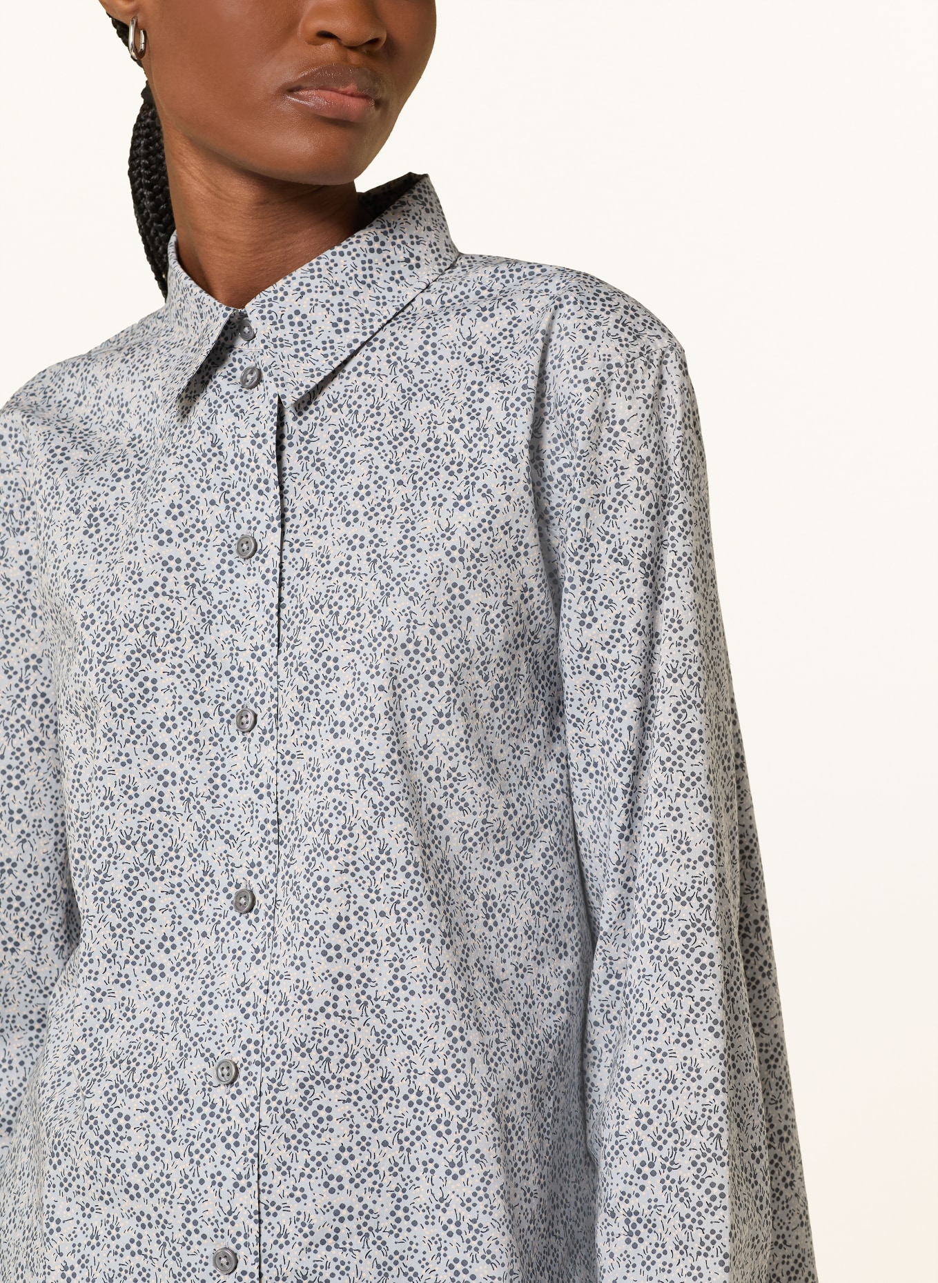 Marc O'Polo Hemdbluse: BLAUGRAU / DUNKELBLAU / WEISS