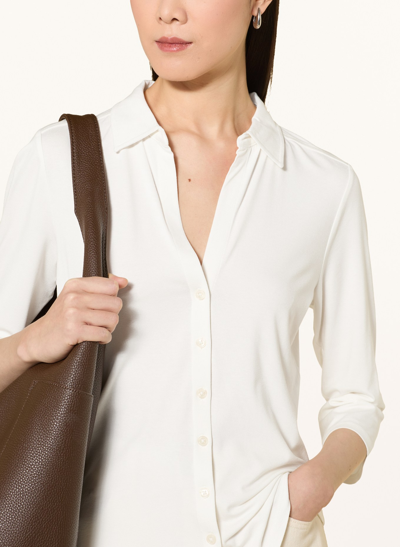 Marc O'Polo Jerseyblouse met 3/4-mouwen: WIT