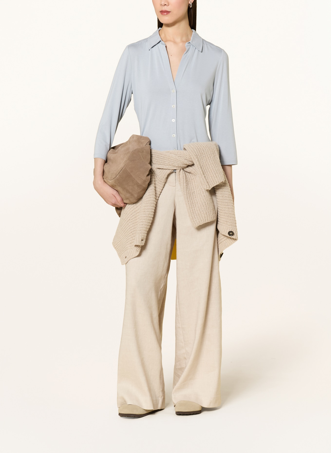 Marc O'Polo Jerseyblouse met 3/4-mouwen: BLAUWGRIJS