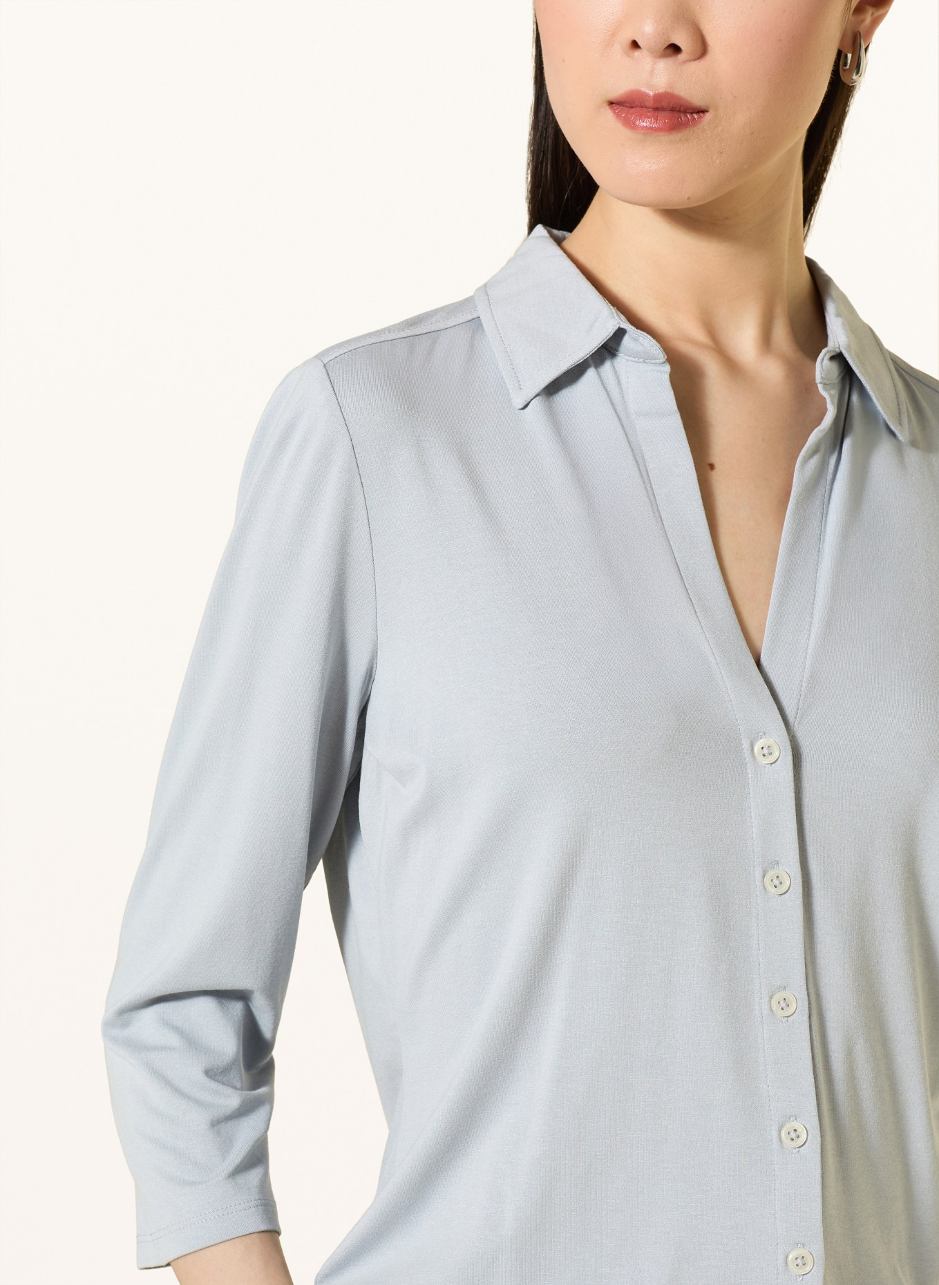 Marc O'Polo Jerseyblouse met 3/4-mouwen: BLAUWGRIJS