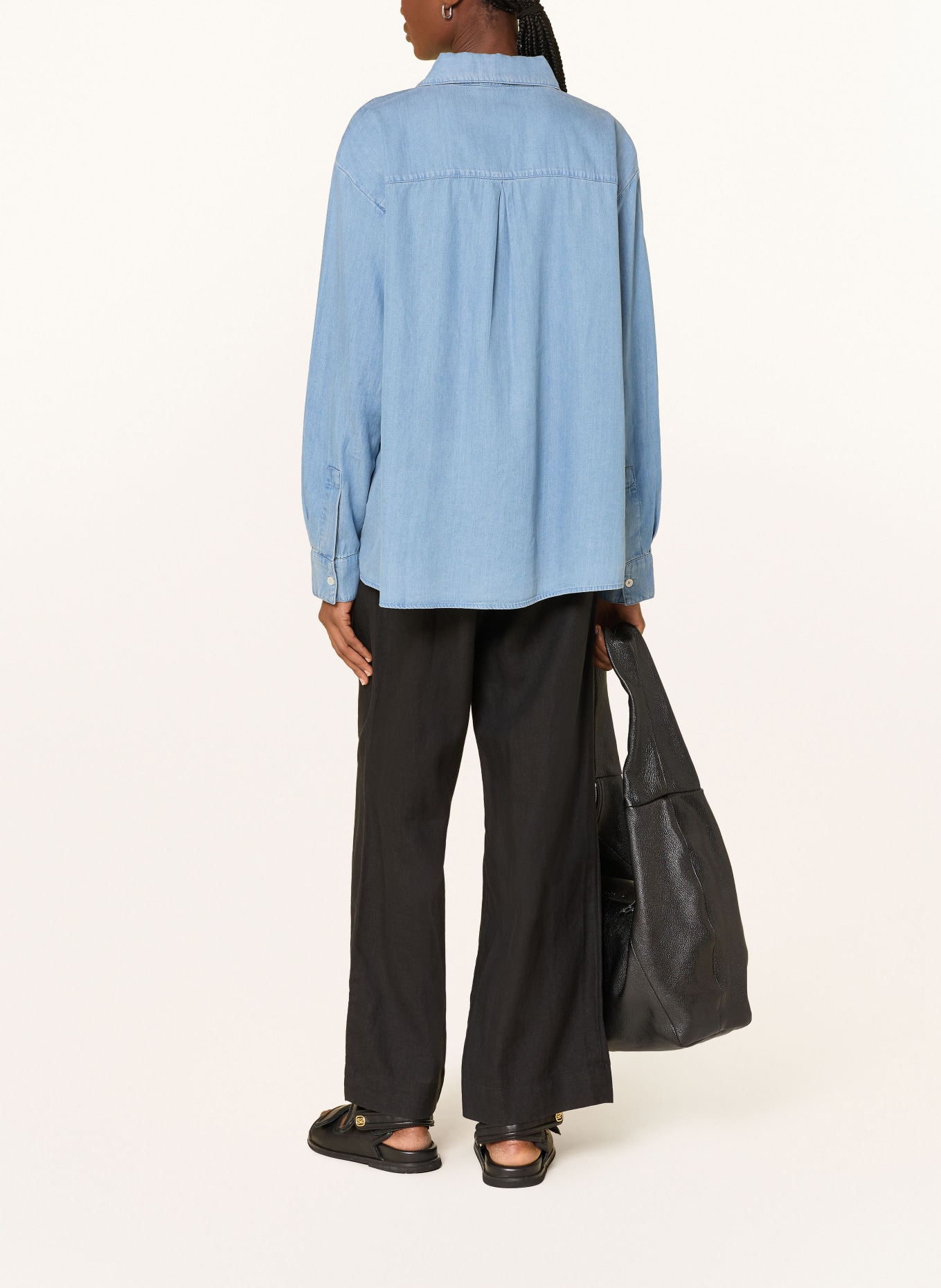 Marc O'Polo Denim-look shirt blouse: LIGHT BLUE
