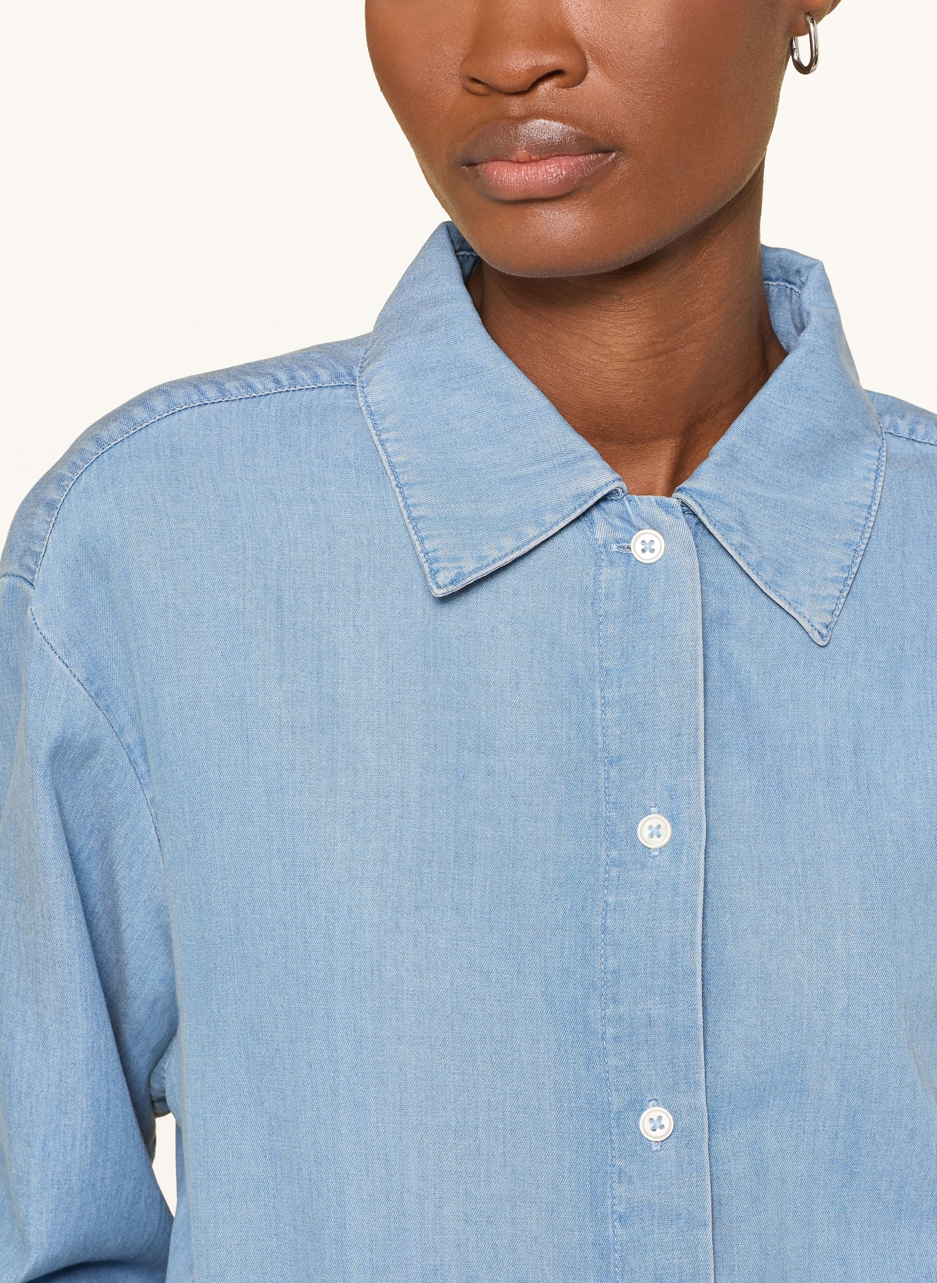 Marc O'Polo Denim-look shirt blouse: LIGHT BLUE