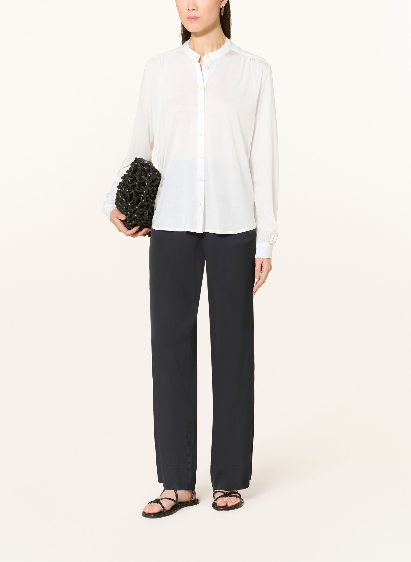 Marc O'Polo chemisier en jersey: BLANC