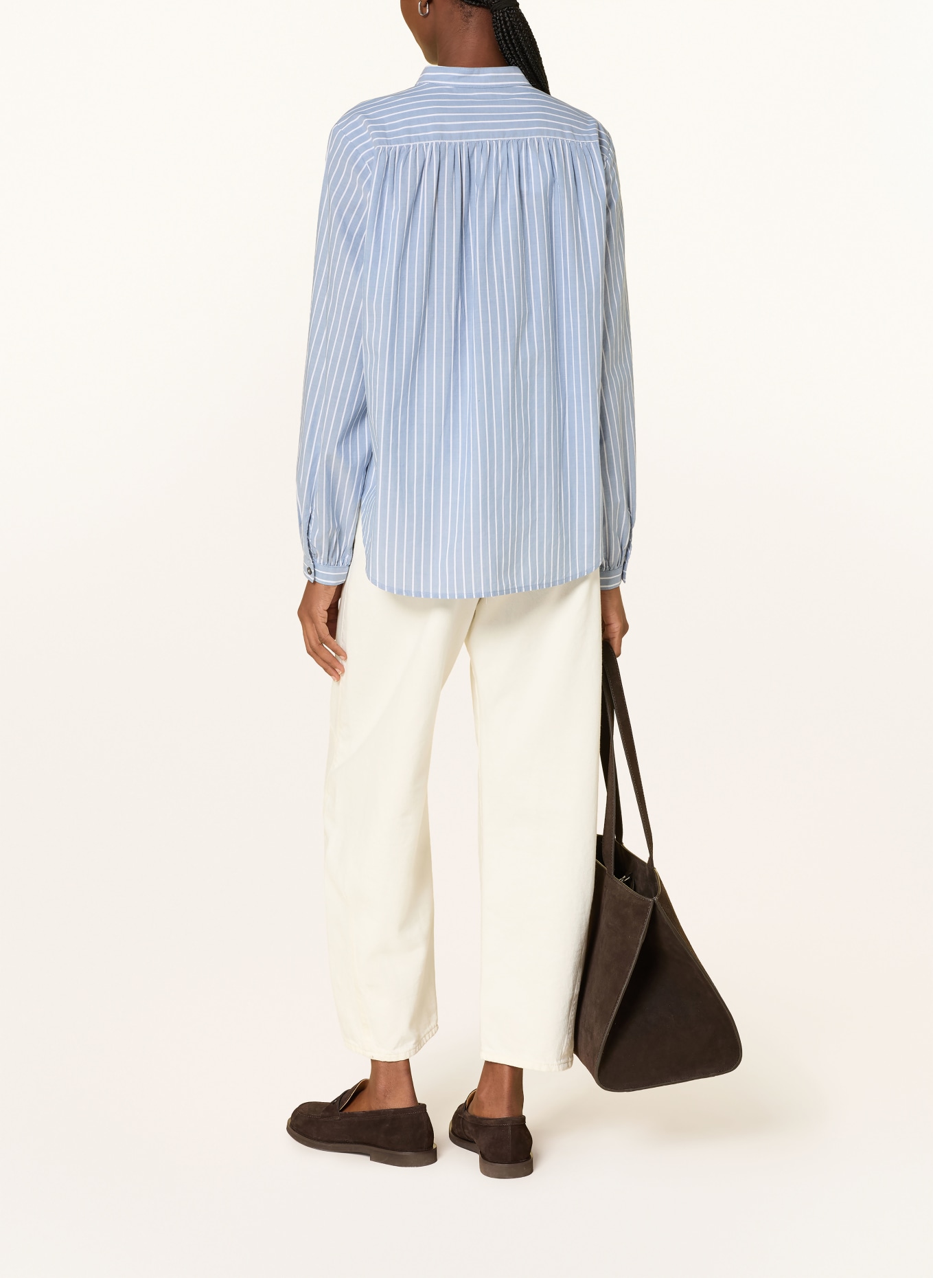 Marc O'Polo Bluse: HELLBLAU / WEISS