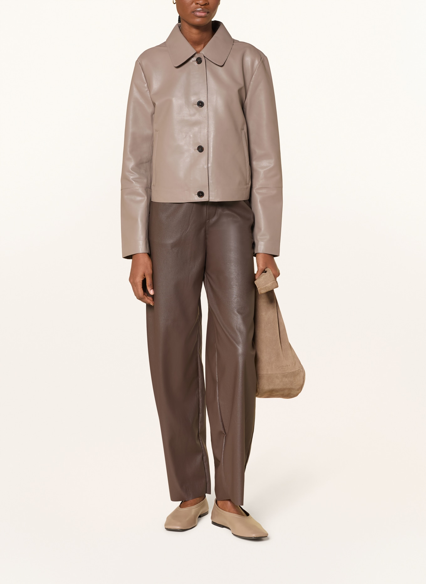 Marc O'Polo Lederjacke: BEIGE