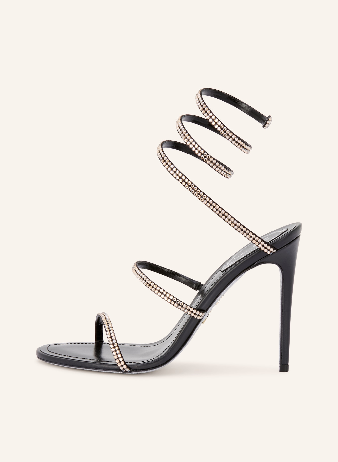 RENE CAOVILLA CLEO-sandalen met sierstenen: ZWART