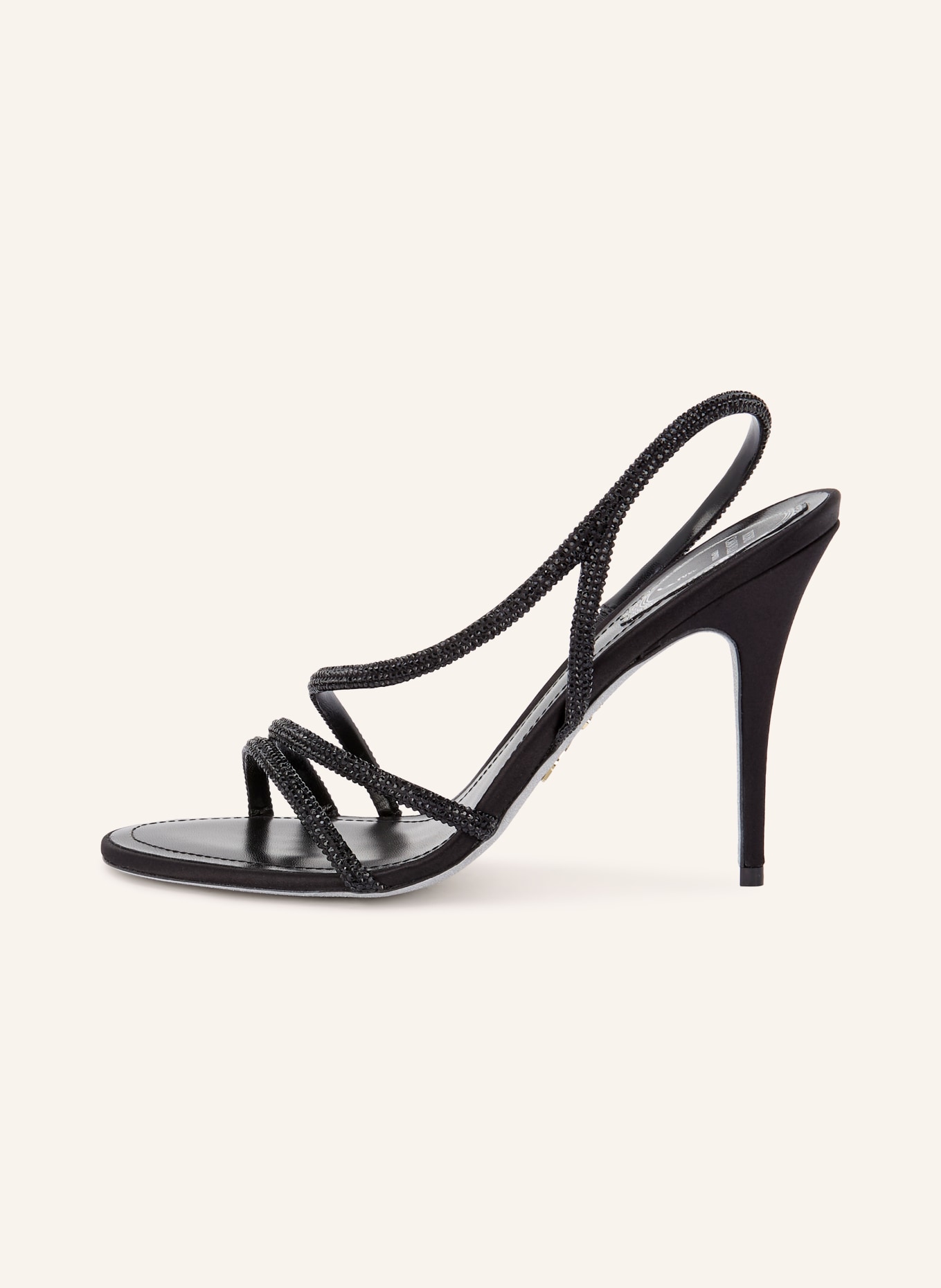 RENE CAOVILLA Sandaaltjes ERIN met sierstenen: ZWART
