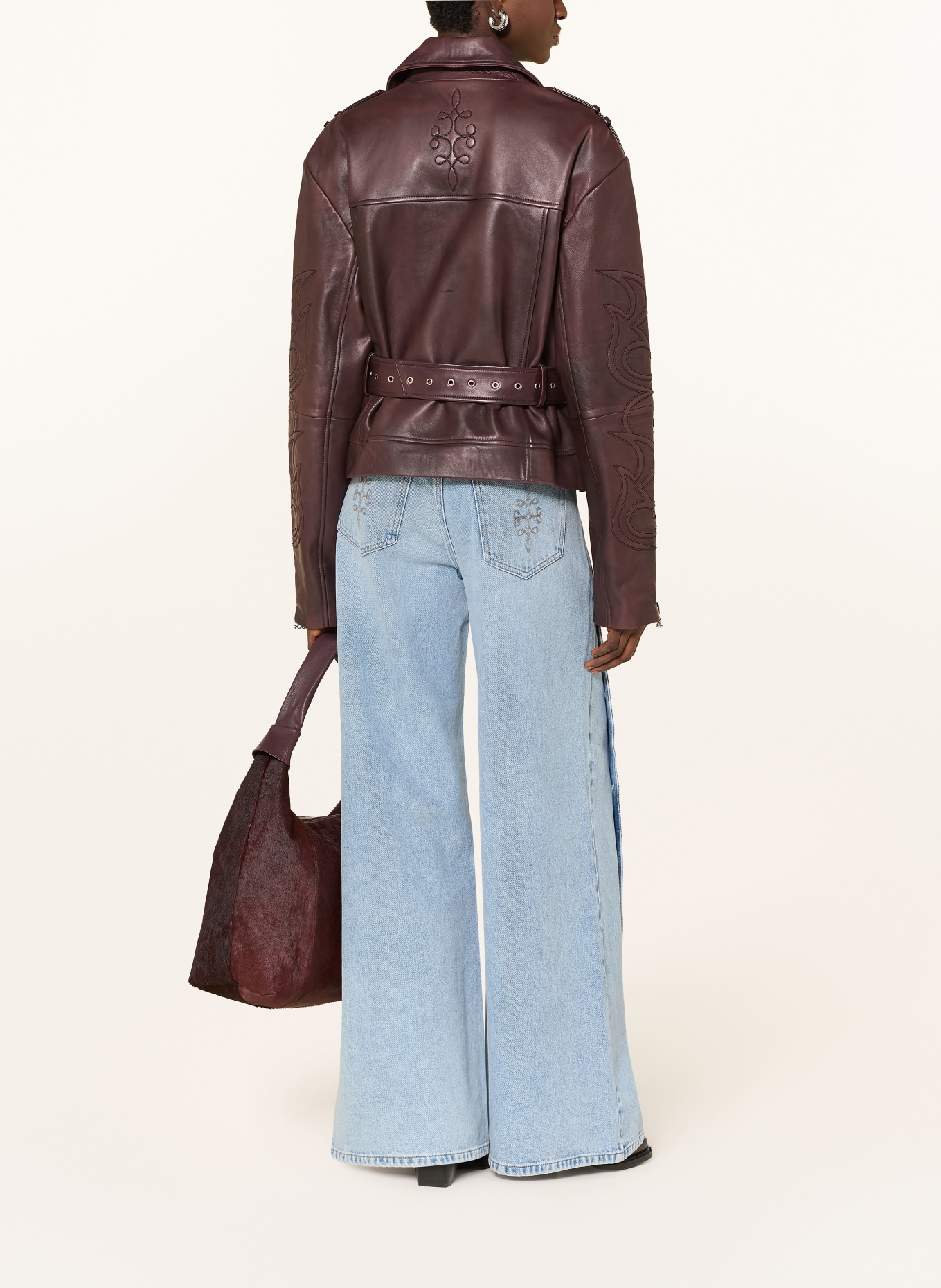 GESTUZ Lederjacke BXGKEN: DUNKELROT