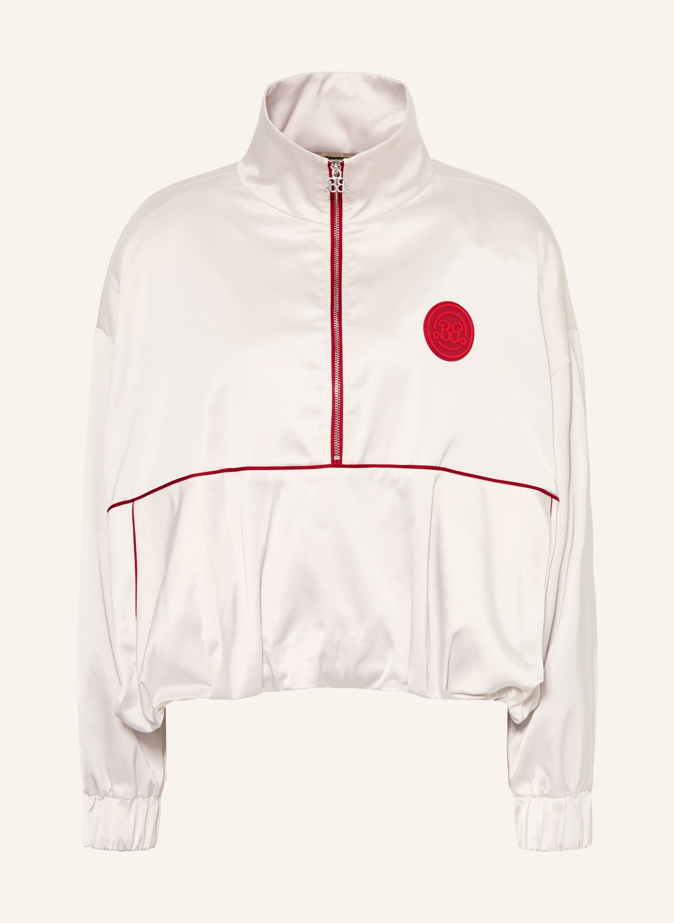 GESTUZ Schlupfjacke BXGRICKY aus Satin: HELLGRAU / ROT