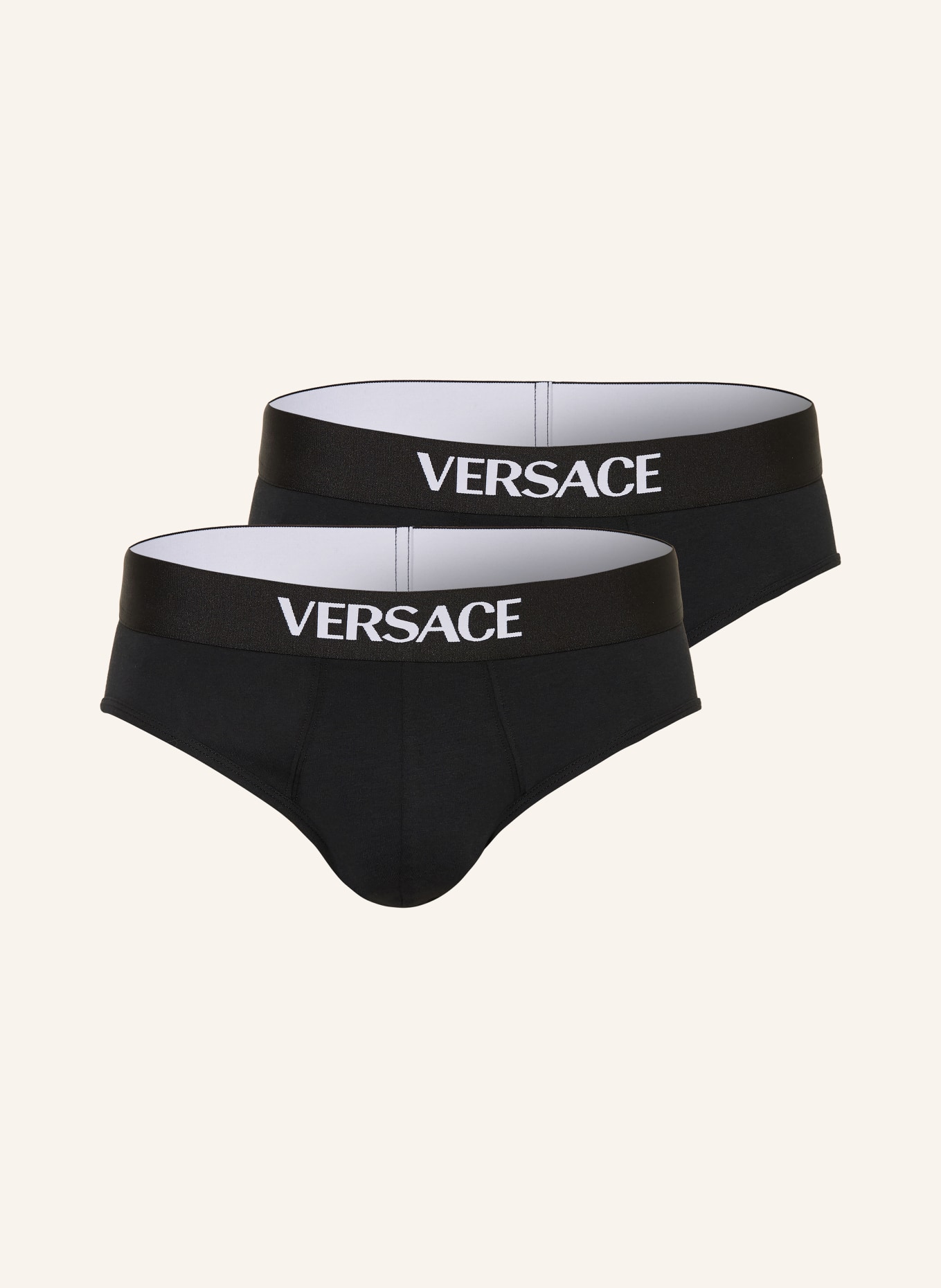 VERSACE 2-pack slips: ZWART / WIT