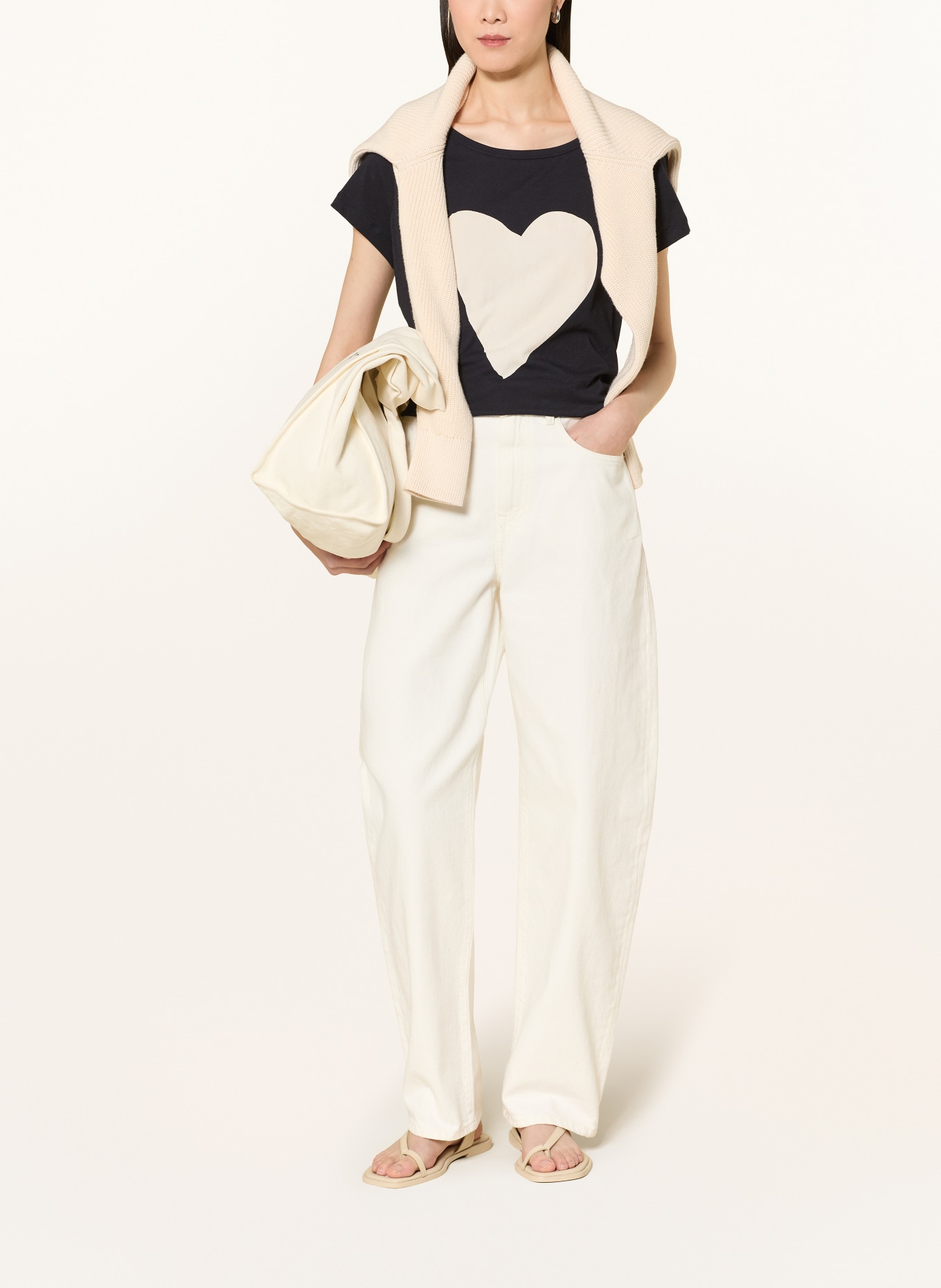 Marc O'Polo T-shirt: ZWART / WIT