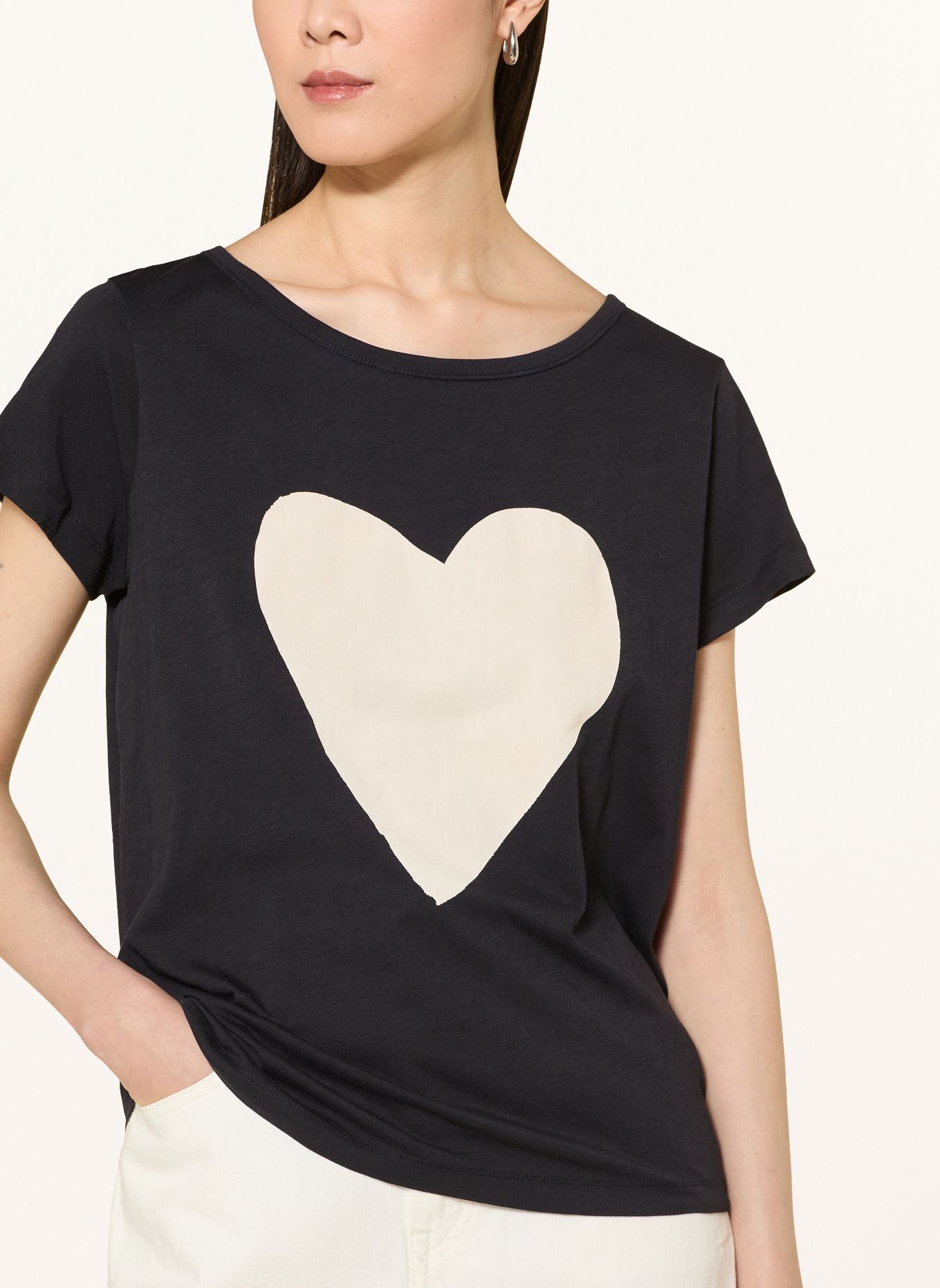 Marc O'Polo T-shirt: ZWART / WIT