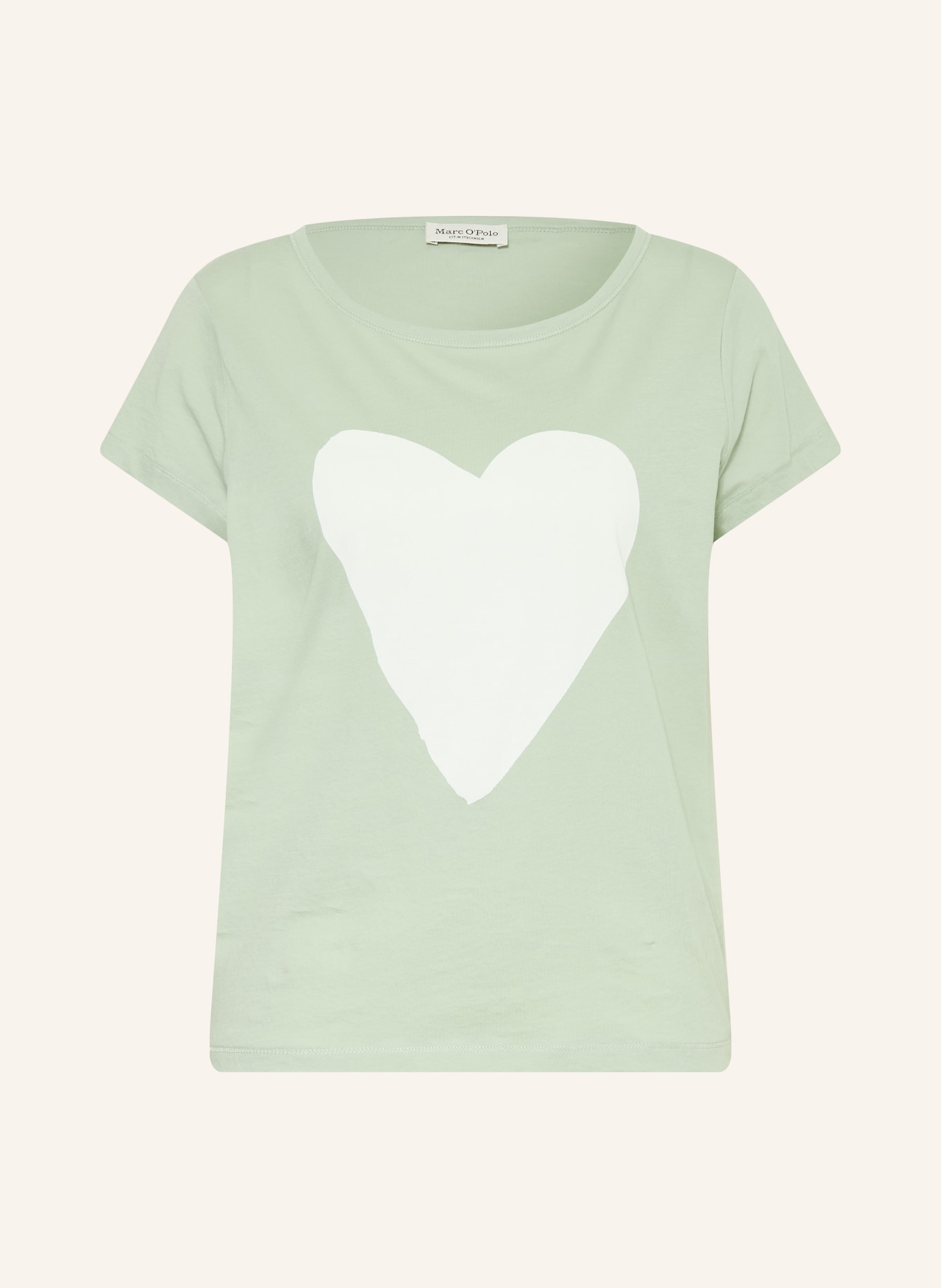 Marc O'Polo T-shirt: LICHTGROEN / WIT