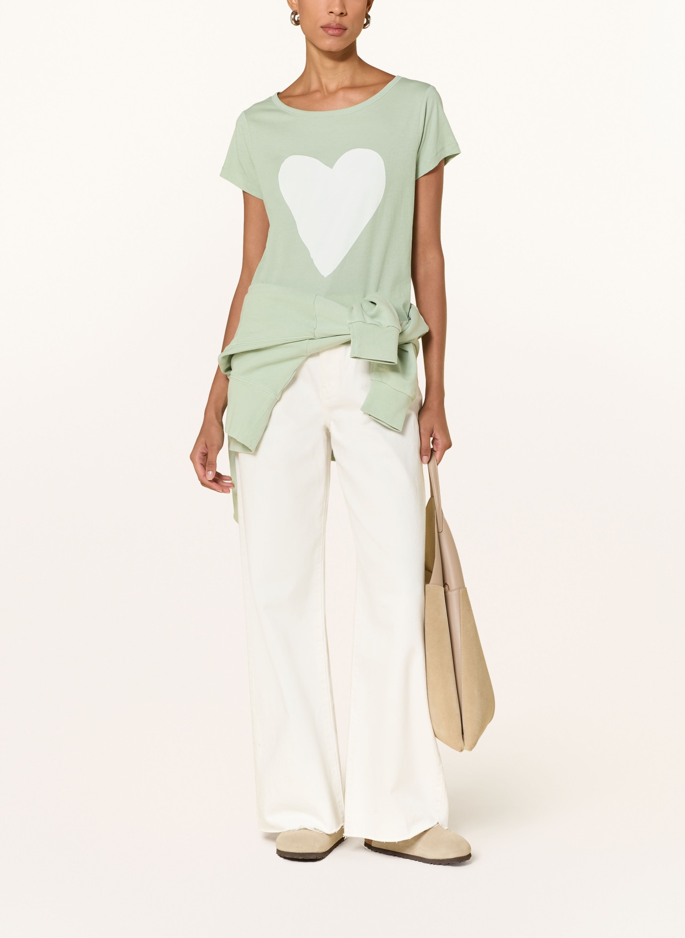 Marc O'Polo T-shirt: LICHTGROEN / WIT