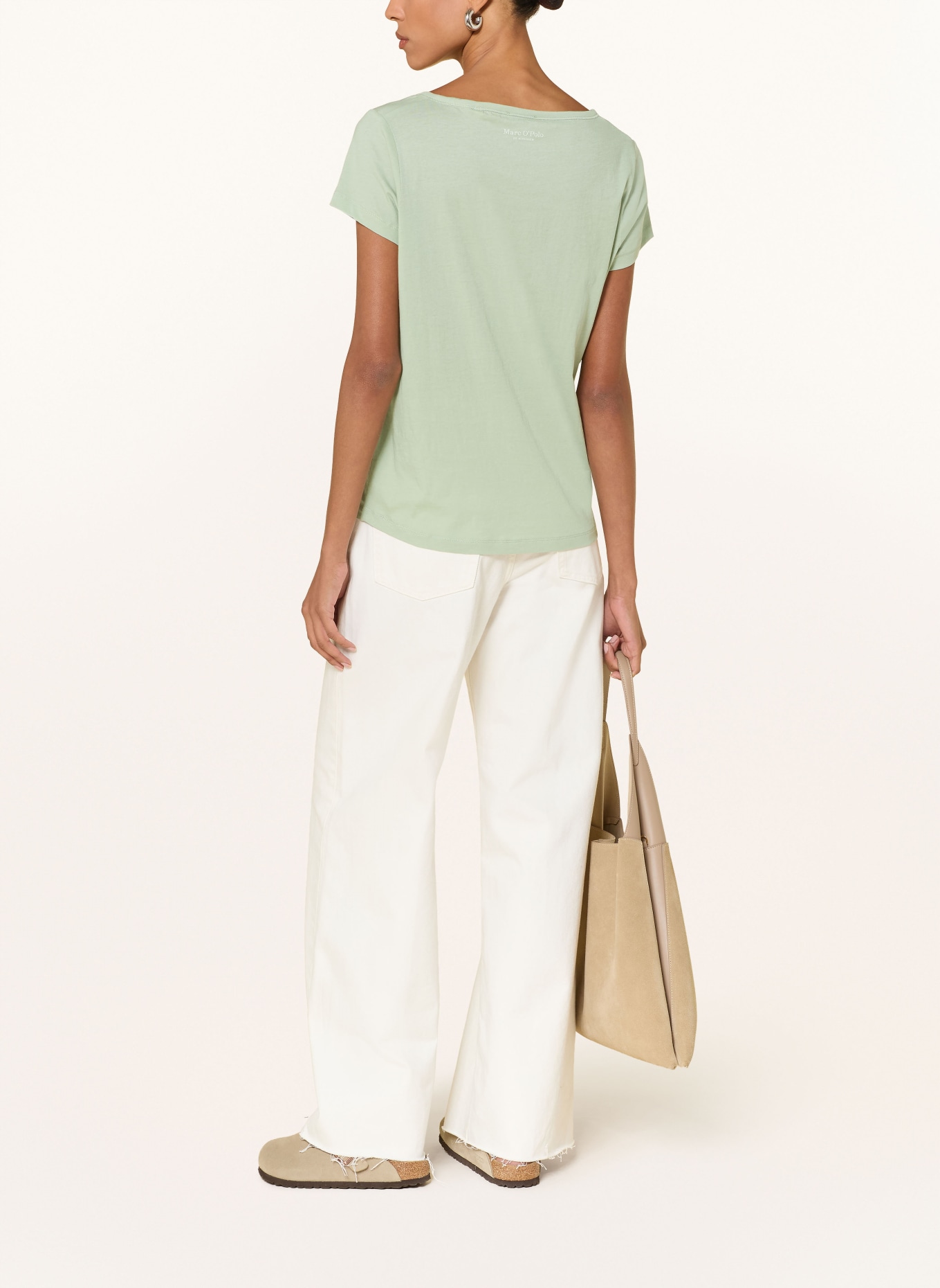 Marc O'Polo T-shirt: LICHTGROEN / WIT