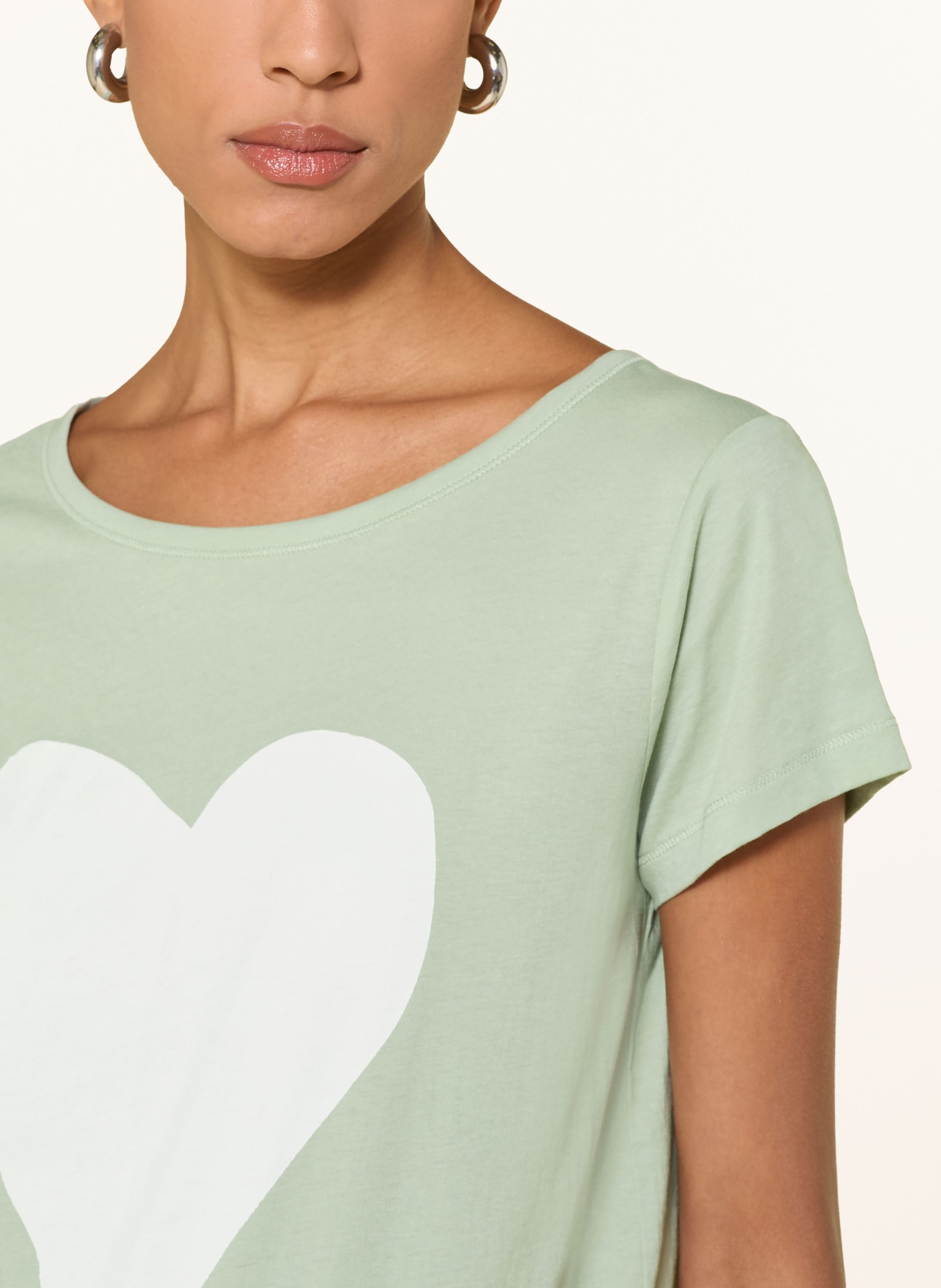 Marc O'Polo T-shirt: LICHTGROEN / WIT