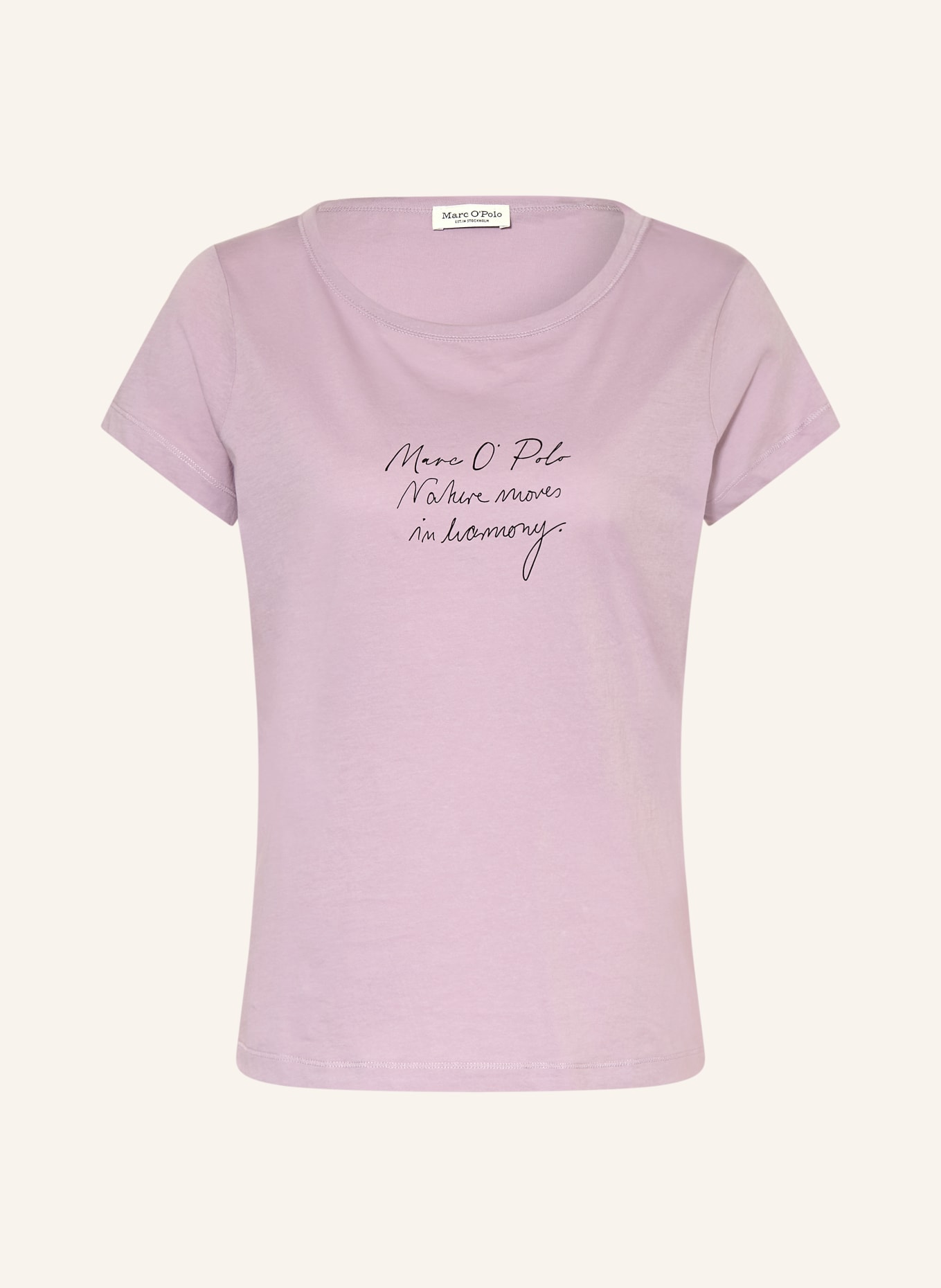 Marc O'Polo T-Shirt: HELLLILA / SCHWARZ