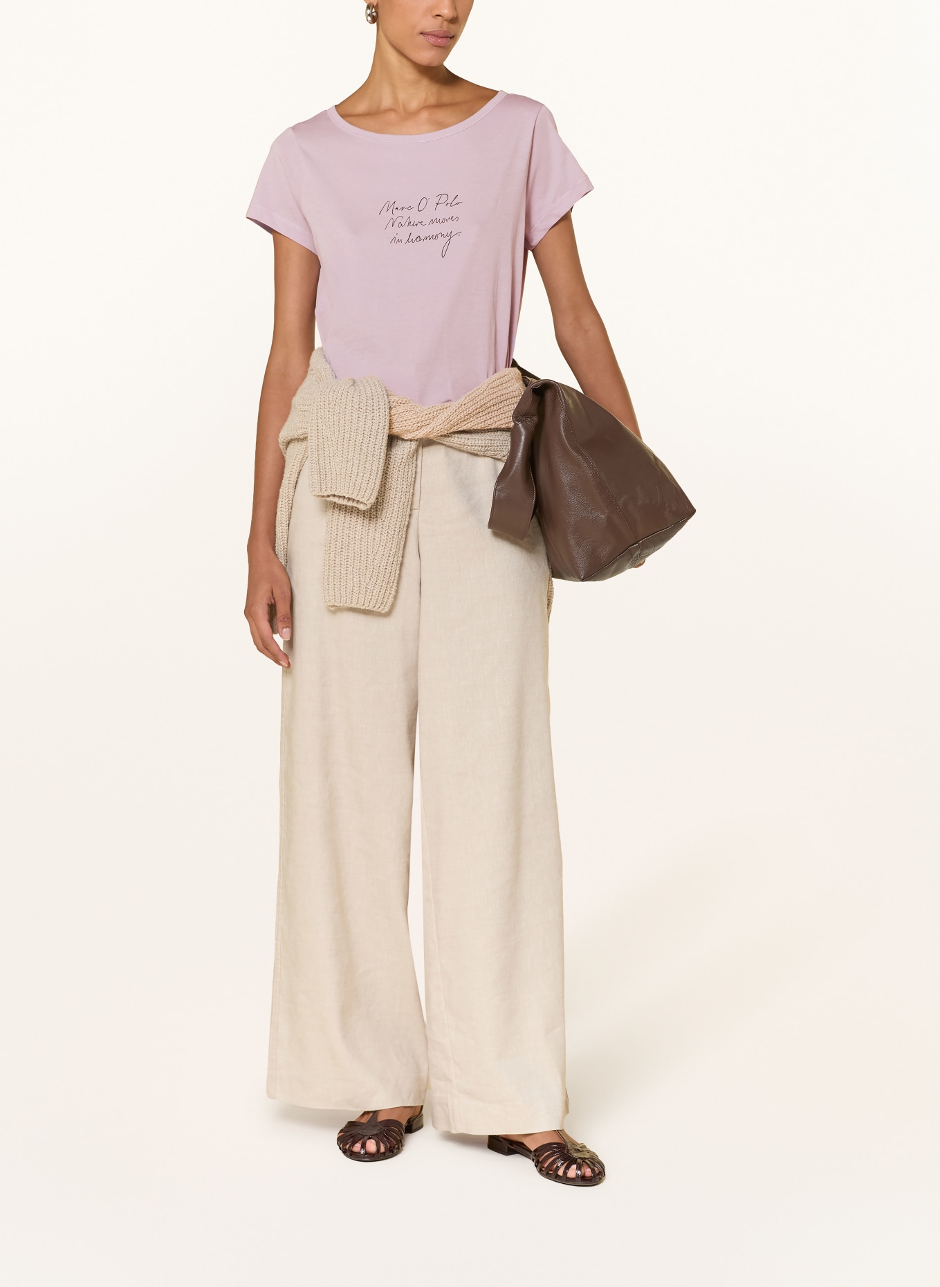 Marc O'Polo T-Shirt: HELLLILA / SCHWARZ