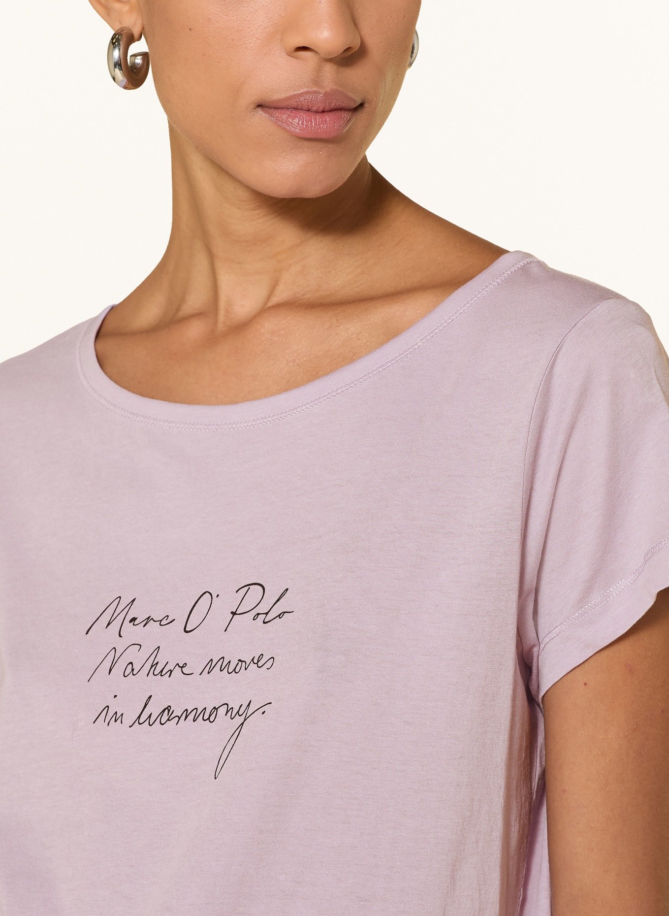 Marc O'Polo T-Shirt: HELLLILA / SCHWARZ