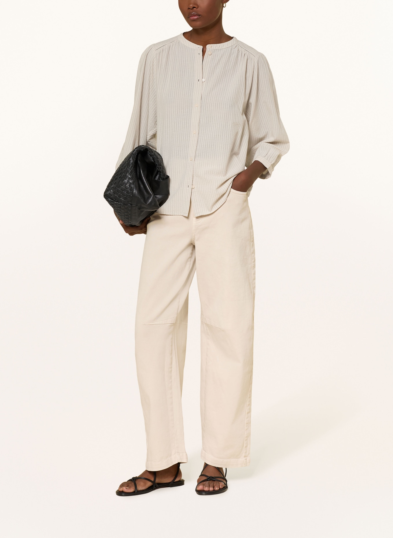 Marc O'Polo Blouse à manches 3/4: CRÈME / NOIR