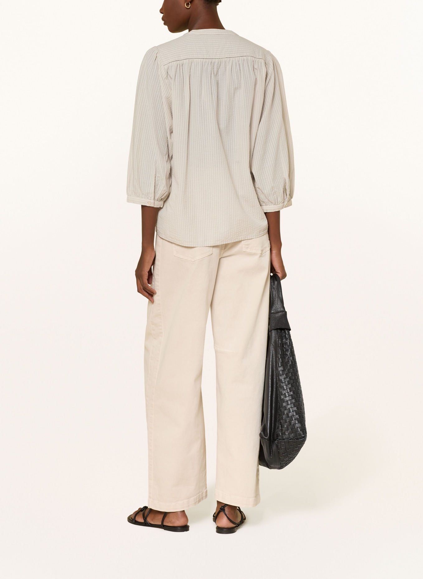 Marc O'Polo Blouse à manches 3/4: CRÈME / NOIR