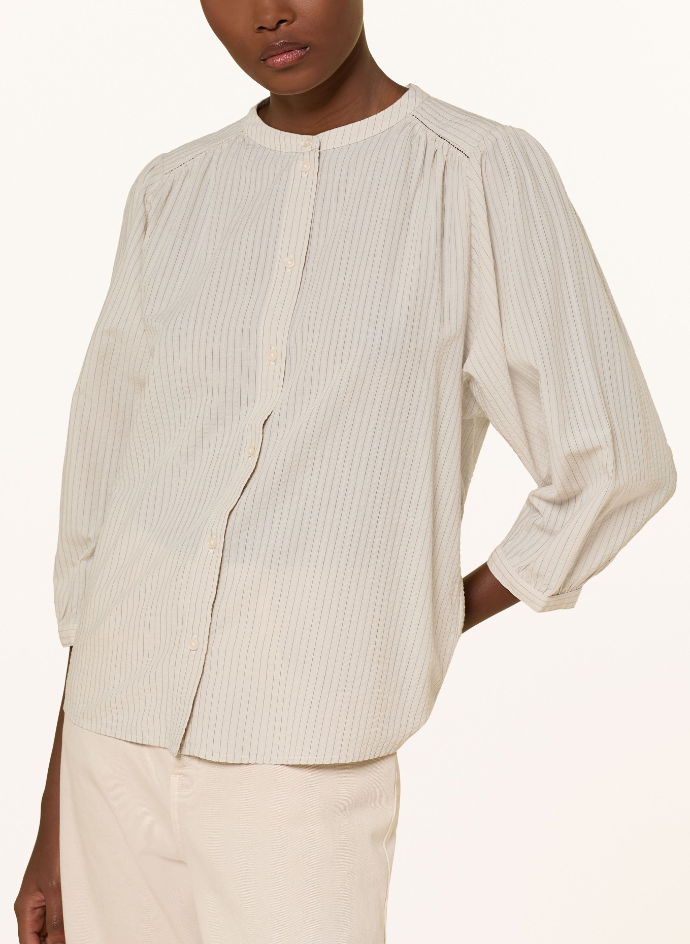 Marc O'Polo Blouse à manches 3/4: CRÈME / NOIR