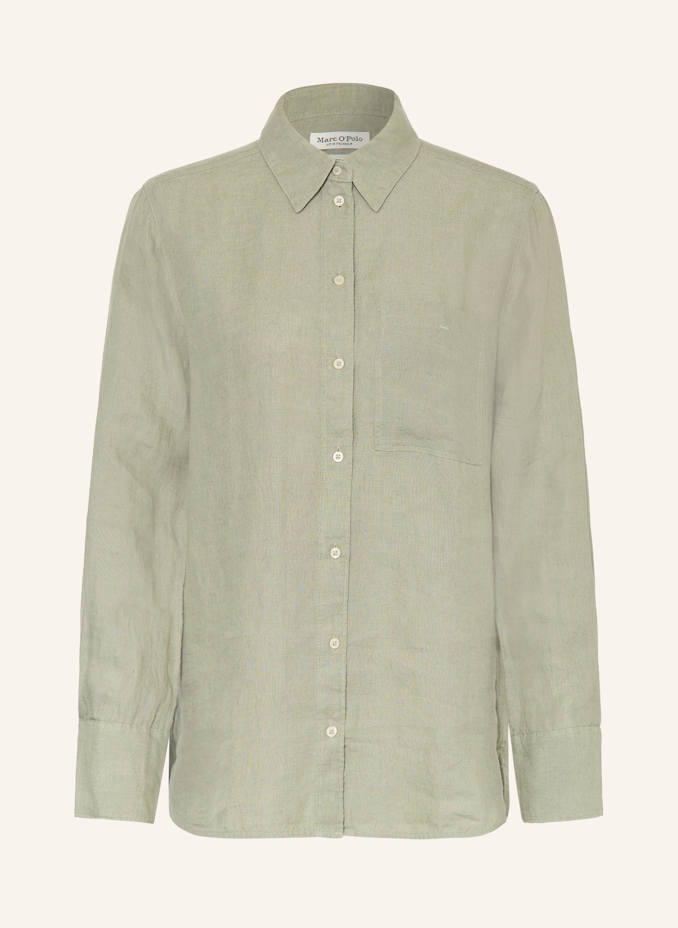 Marc O'Polo Hemdbluse aus Leinen: HELLGRÜN