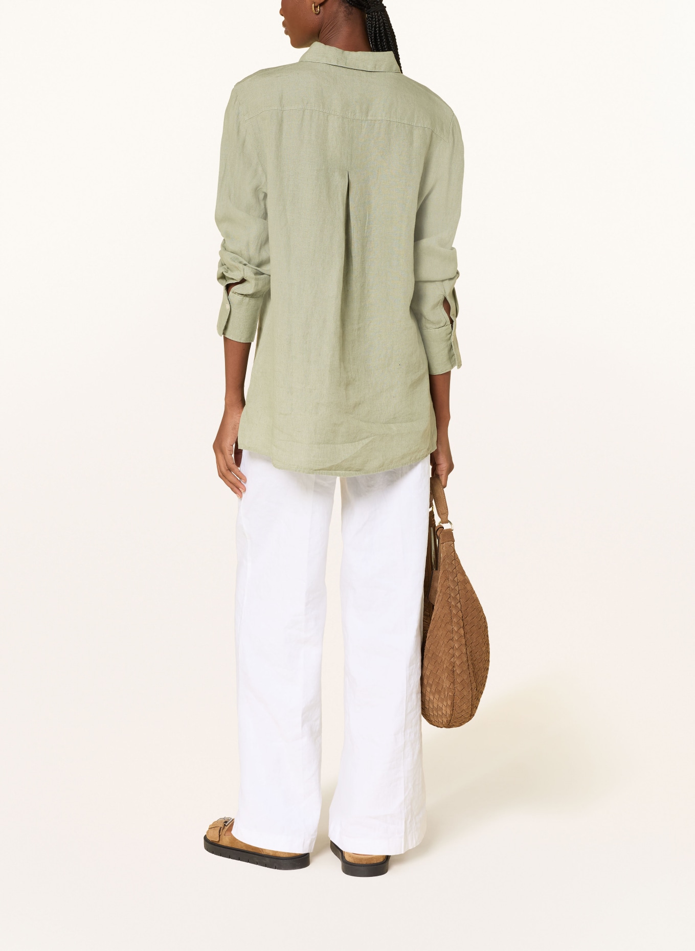 Marc O'Polo Hemdbluse aus Leinen: HELLGRÜN