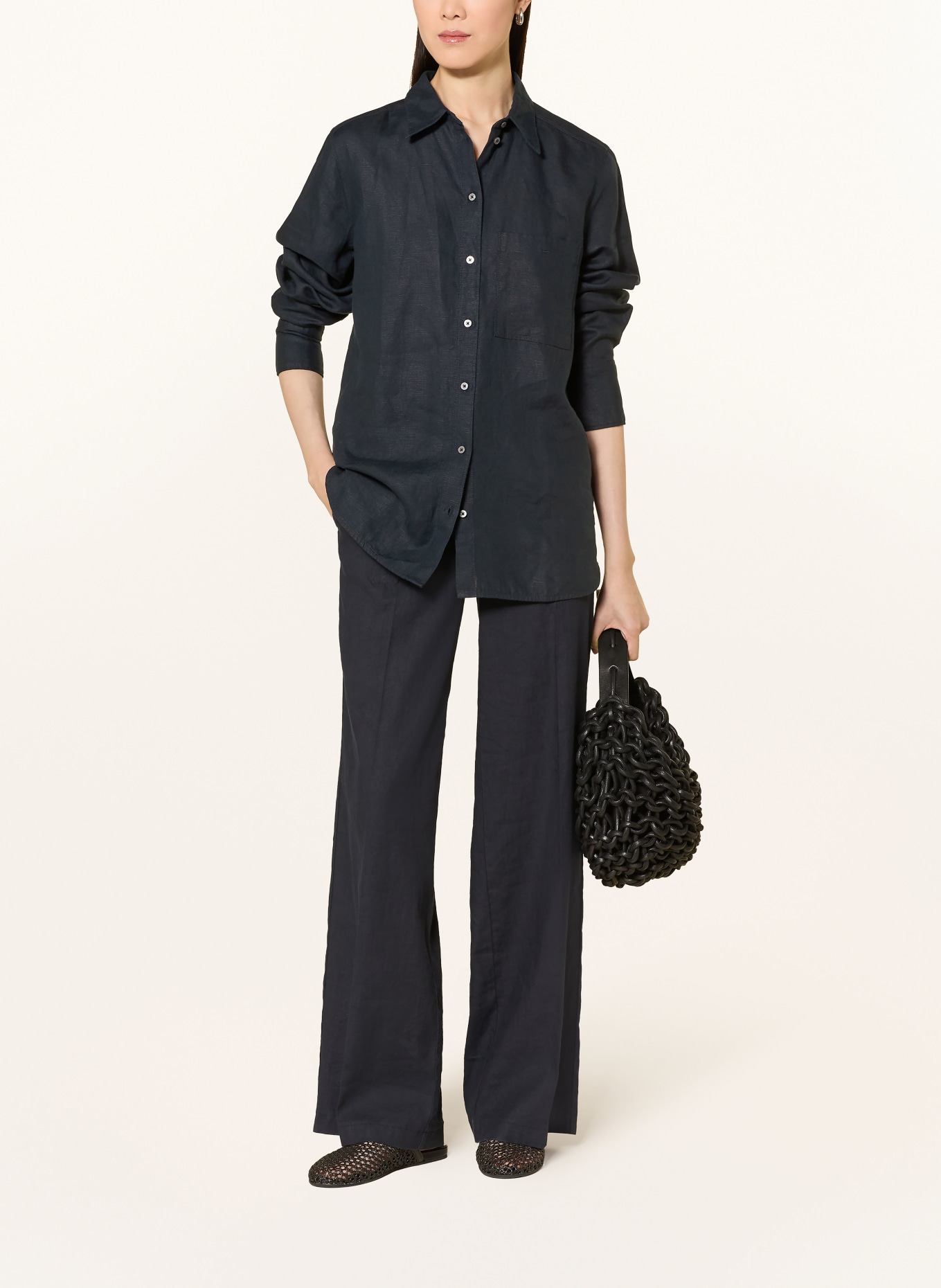 Marc O'Polo Bluzka z lnu: GRANATOWY