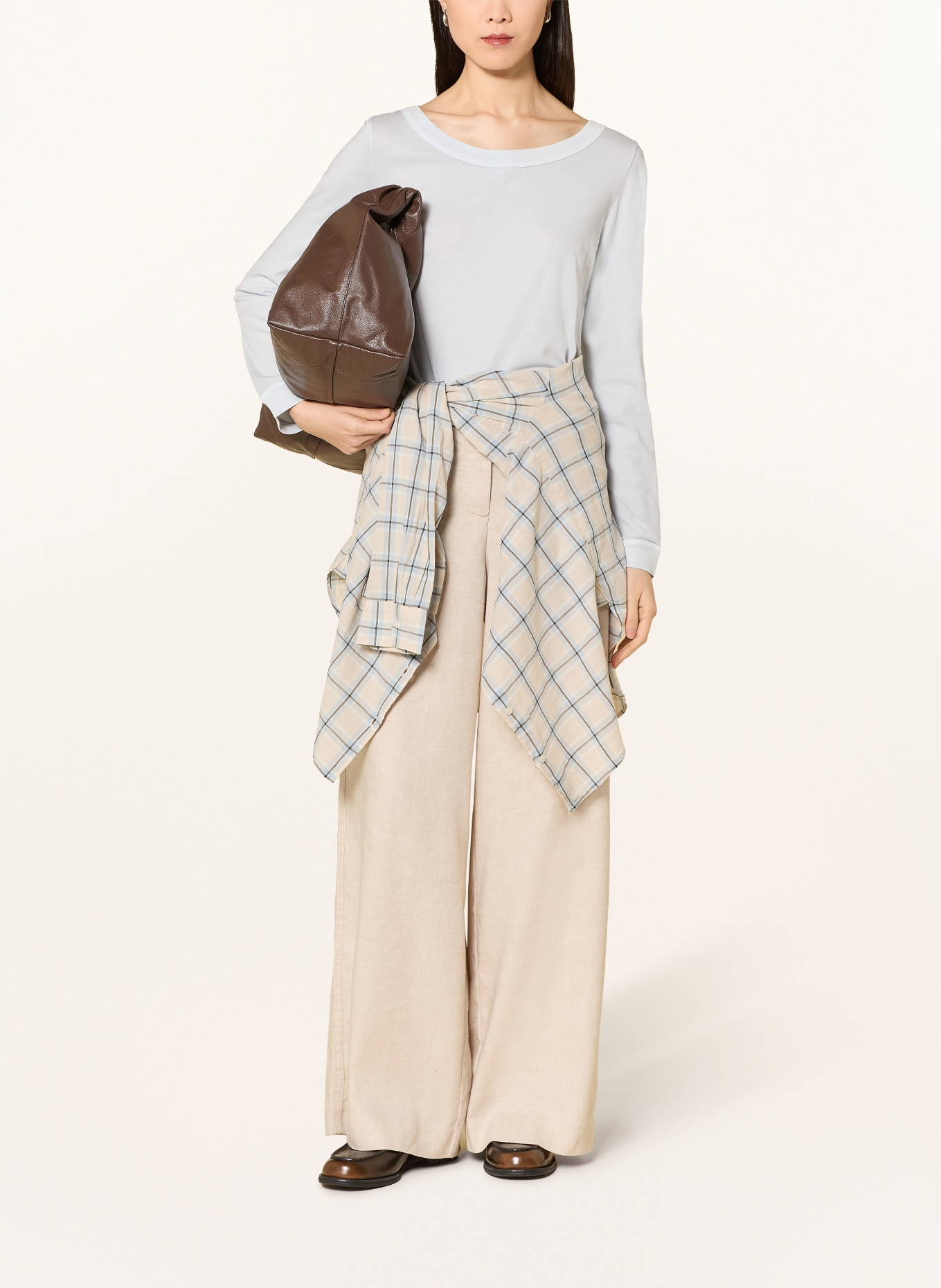 Marc O'Polo T-shirt met lange mouwen: LICHTBLAUW