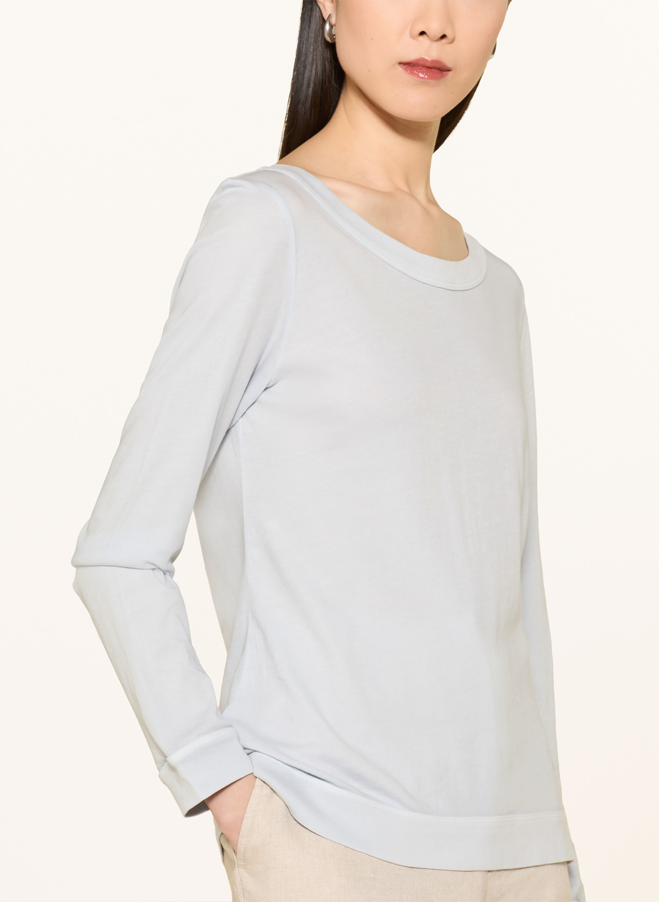 Marc O'Polo T-shirt met lange mouwen: LICHTBLAUW